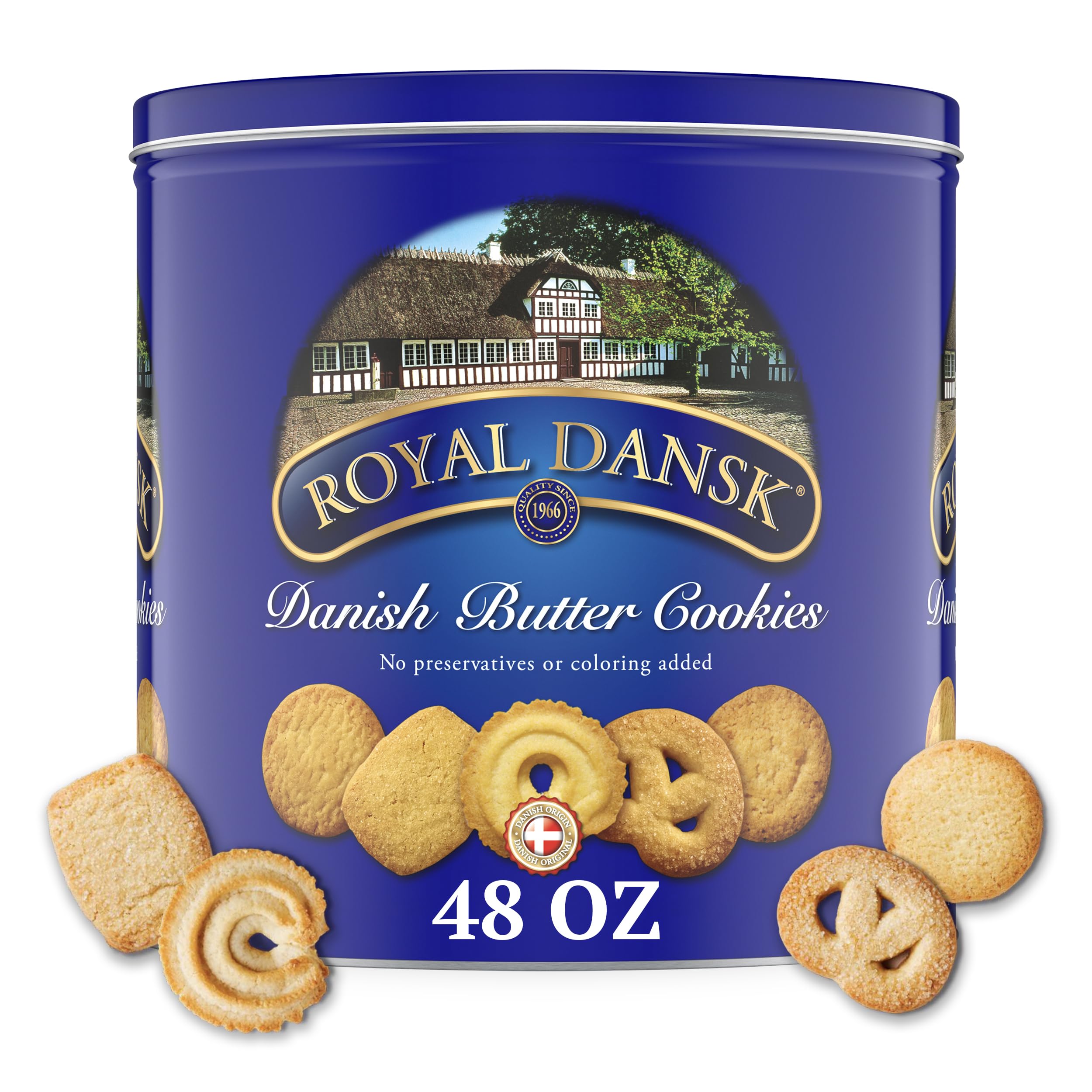 Royal Dansk Danish Butter Cookies, Premium Assorted Cookies in Gift Tin, Great for Sharing and Gifting, 12 oz