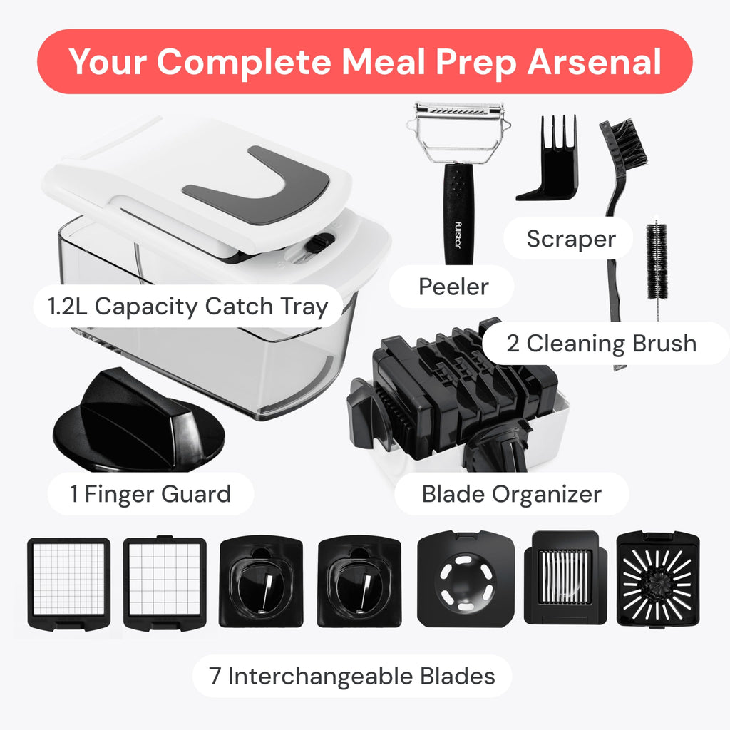 Fullstar The Original Pro Chopper - Vegetable Chopper and Spiralizer, Food Chopper with Container, Fruit Slicer, Kitchen Gadgets & Gifts, Home Essentials (4 in 1, White)