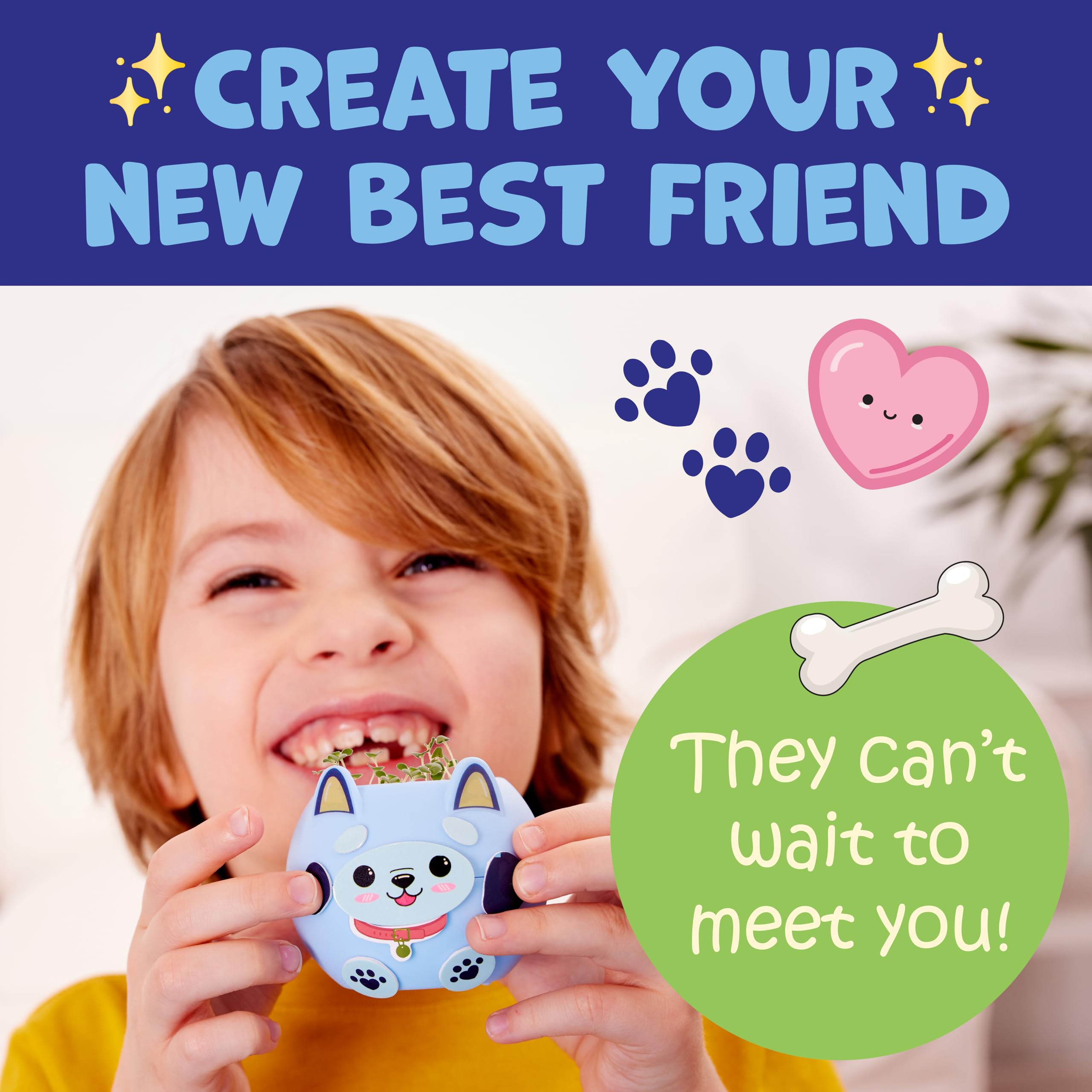 Creativity for Kids Plant-A-Pet: Kitty - Arts and Crafts for Kids, Mini Gifts for Girls and Screen Free Summer Fun for Kids, Chia Seed Plant Pet (Ages 6+)
