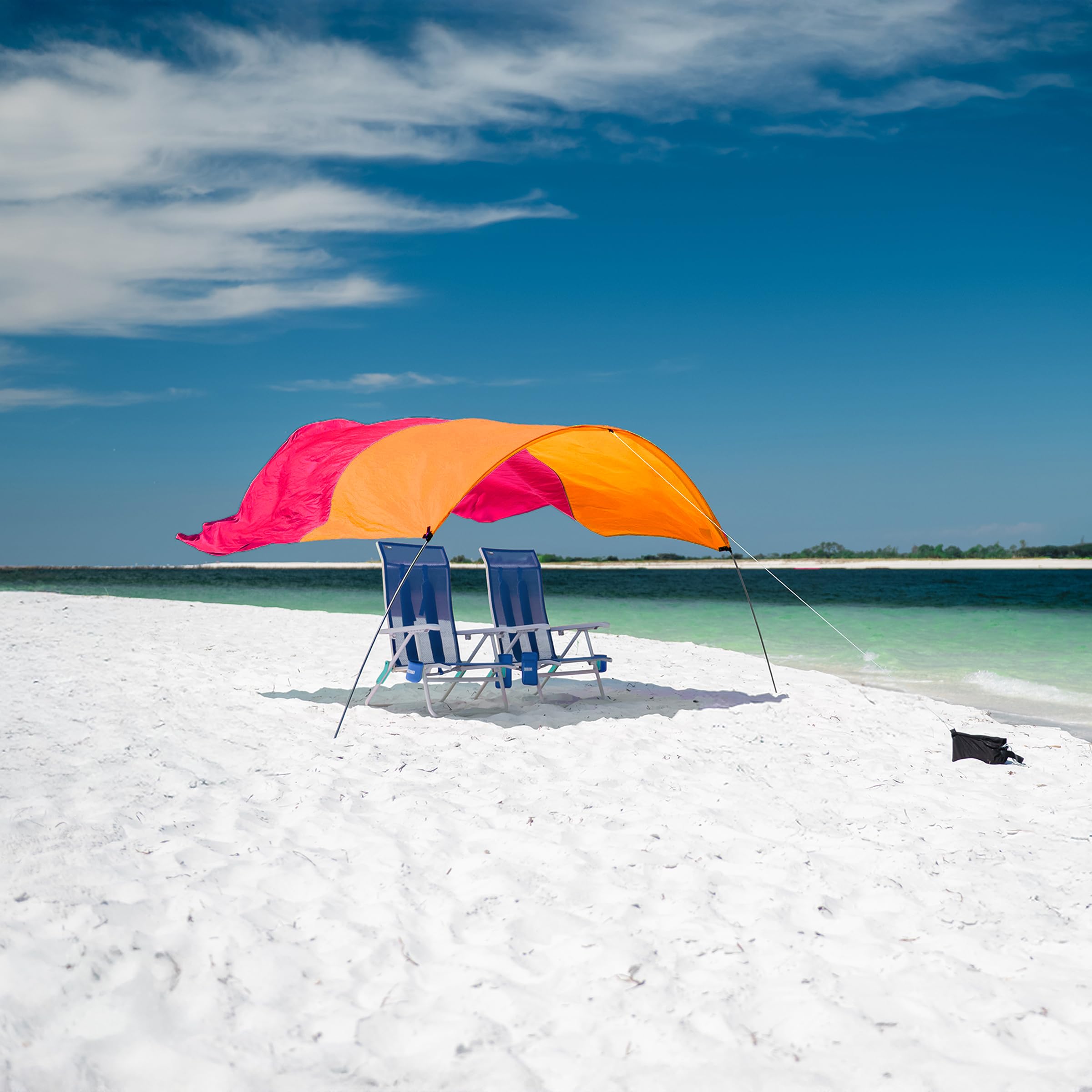 Shibumi Shade Quiet Canopy Version | Beach Tent | Sets Up in 3 Mins | 150 Sq. Ft. of Shade for up to 8 People | Includes Wind Assist | UPF 50+ Sun Protection