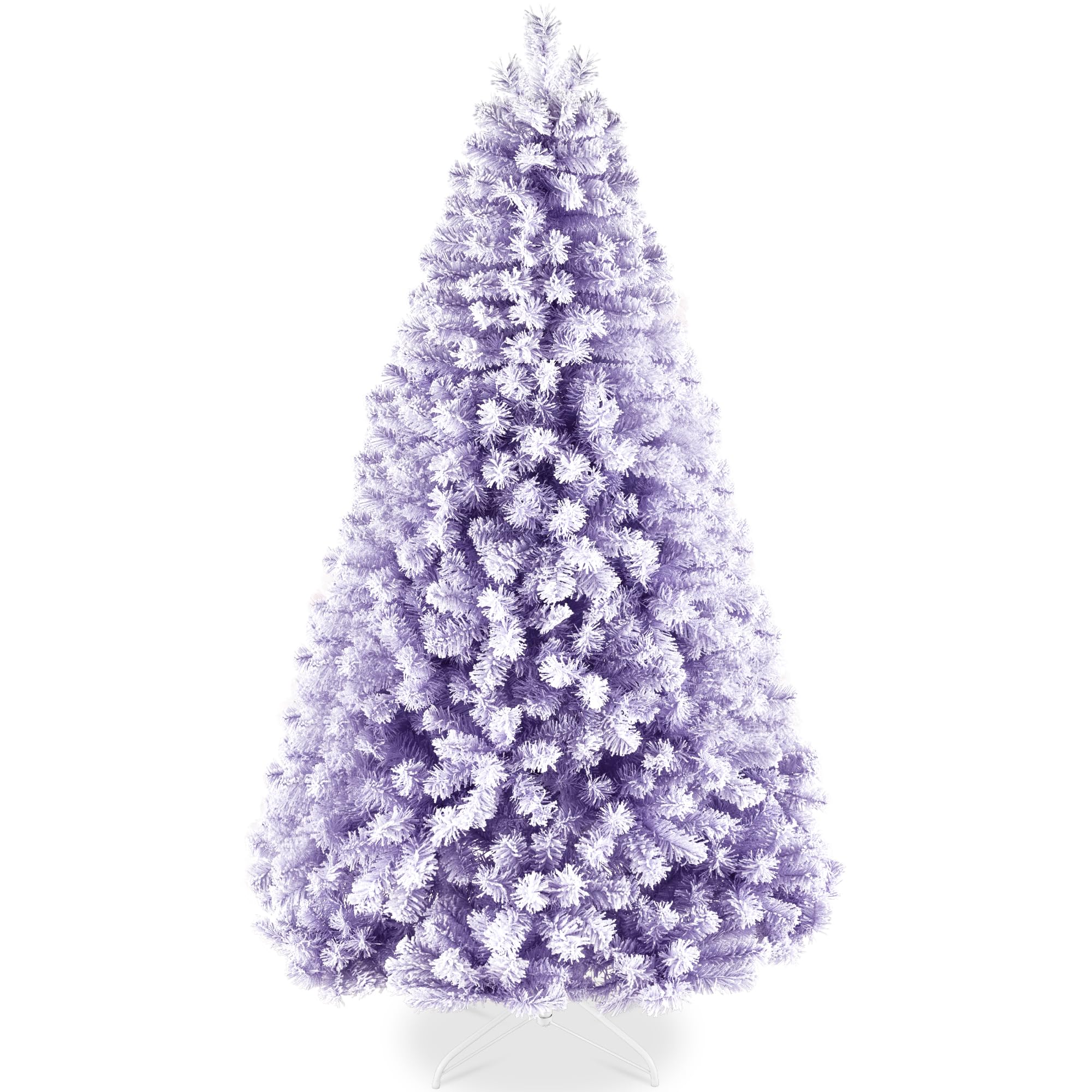 Best Choice Products Artificial Flocked Christmas Tree, 6ft Premium Unlit Pine Holiday Décor w/Full Branches, Metal Stand - Green