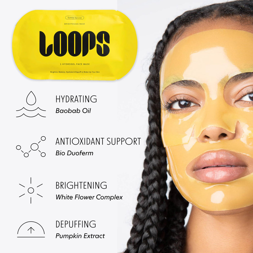 LOOPS DOUBLE TAKE - Glow Korean Hydrogel Face Masks - Calms and Soothes Skin - Refine Pores and Smooth for a Flawless Face - Hydrating Skin Mask Face Mask Leaves You Refreshed and Loumonus 5pc