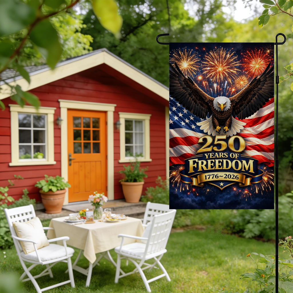 4th of July Decorations - Patriotic Stars Welcome Garden Flag | Double Sided Fourth of July Accessories Patriotic Banner | 250 Anniversary USA Merchandise for Garden Yard Porch Patio Lawn Outdoor Outside Decor