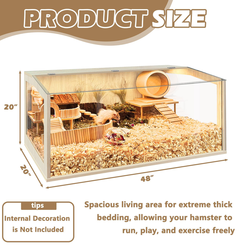 Hamster Cage Chewproof, Large Hamster Cages and Habitats, Openable Top with Acrylic Sheets, Solid Built