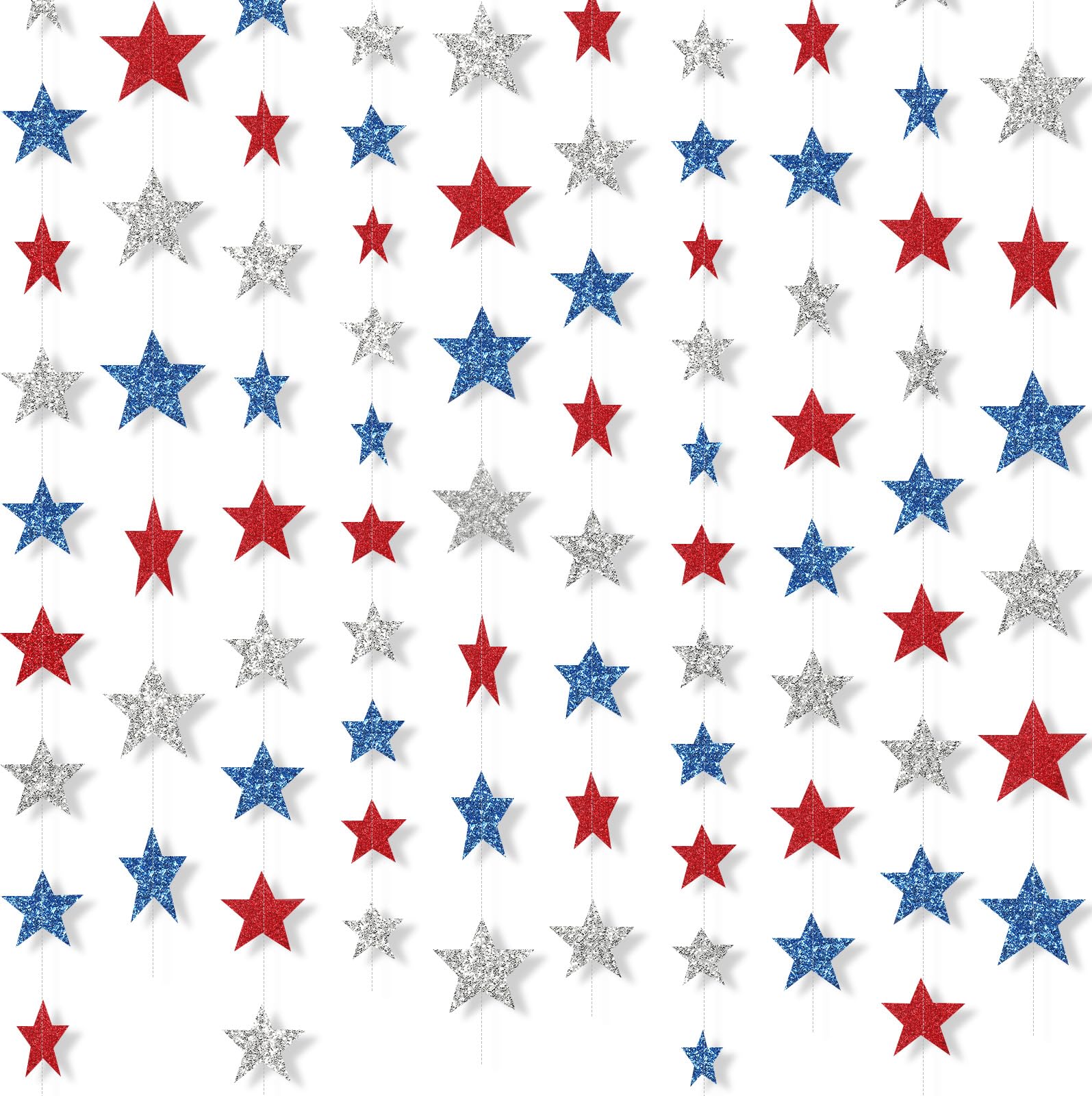 Patelai Glitter Star Garland Banner 2026 Graduation Decor 130 Feet Star Hanging Banner Twinkle Backdrop for Party Birthday Classroom Wedding Supplies(Gold)