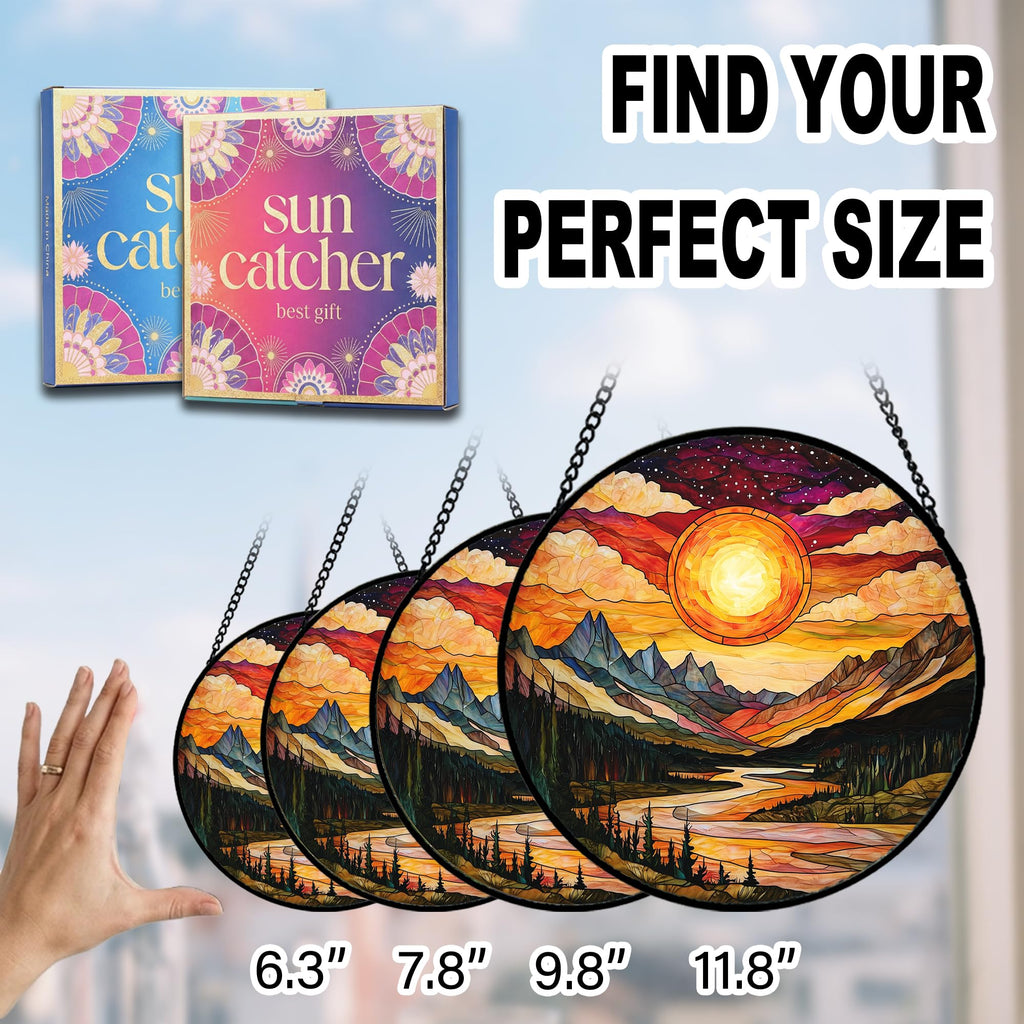 Birthday Gifts for Women - Beach Shell Faux Stained Glass Window Hanging Sun Catcher for Door Garden Acrylic Ocean Decor Mother's Day Christmas for Mom Men Nana Grandma Sisters 6.3"