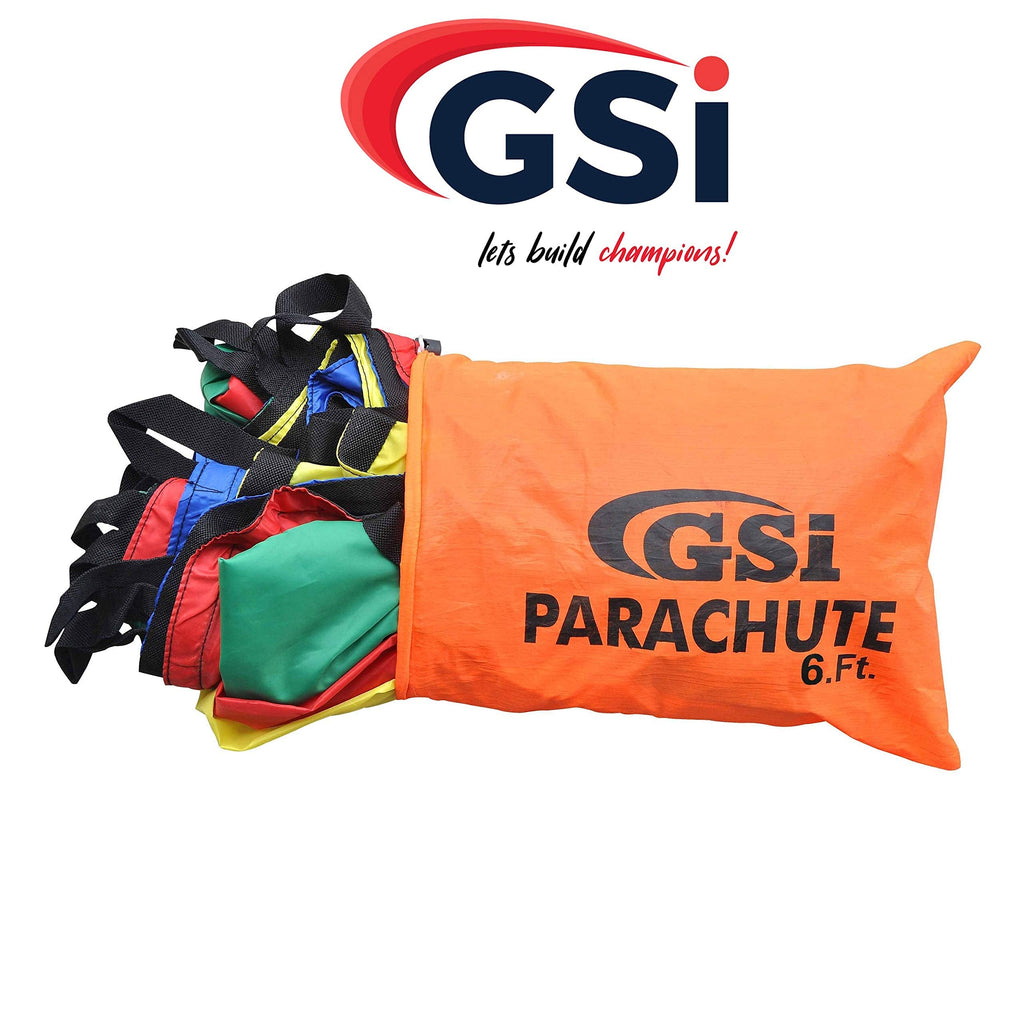 GSi Kids Play Parachute Rainbow Parachute Toy Tent Game for Children Gymnastics Cooperative Play and Outdoor Playground Activities (12 Feet)