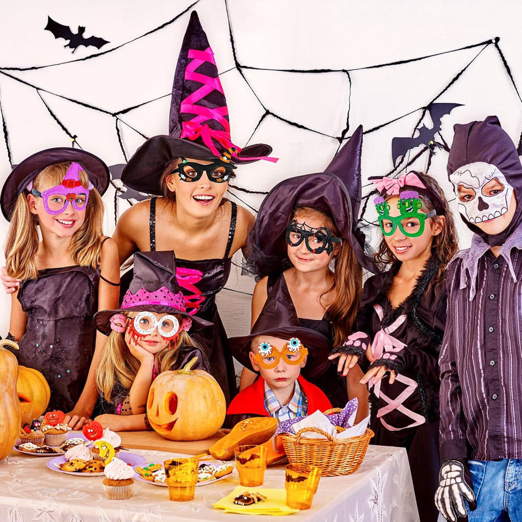 Max Fun 36Pcs Halloween Glasses Glitter Halloween Party Glasses Halloween Party Favors Eyeglasses for Kids and Adults Halloween Party Decorations