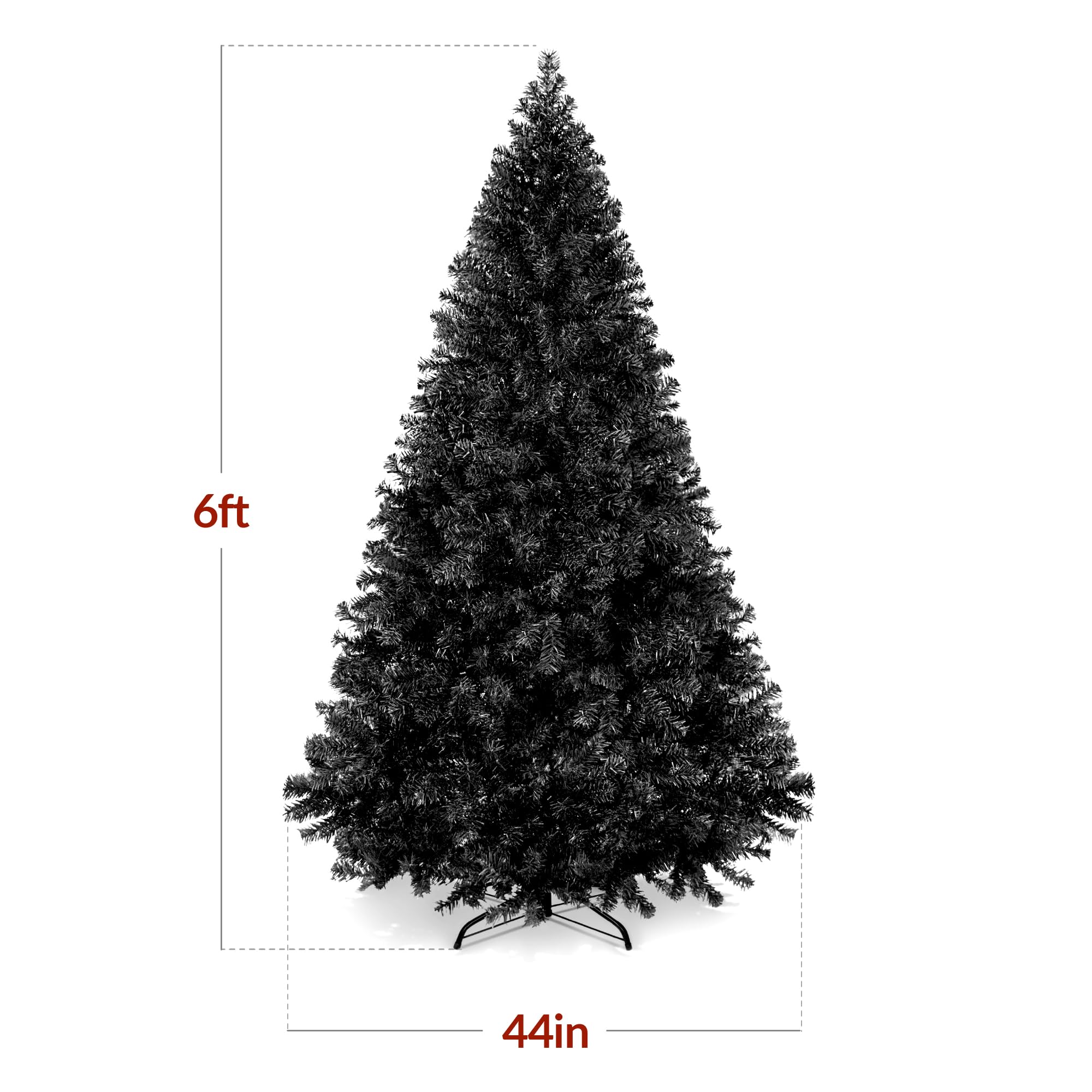 Best Choice Products Artificial Christmas Tree, 6ft Premium Unlit Hinged Design, Dense Branches Realistic Holiday Décor w/Easy Assembly, Base