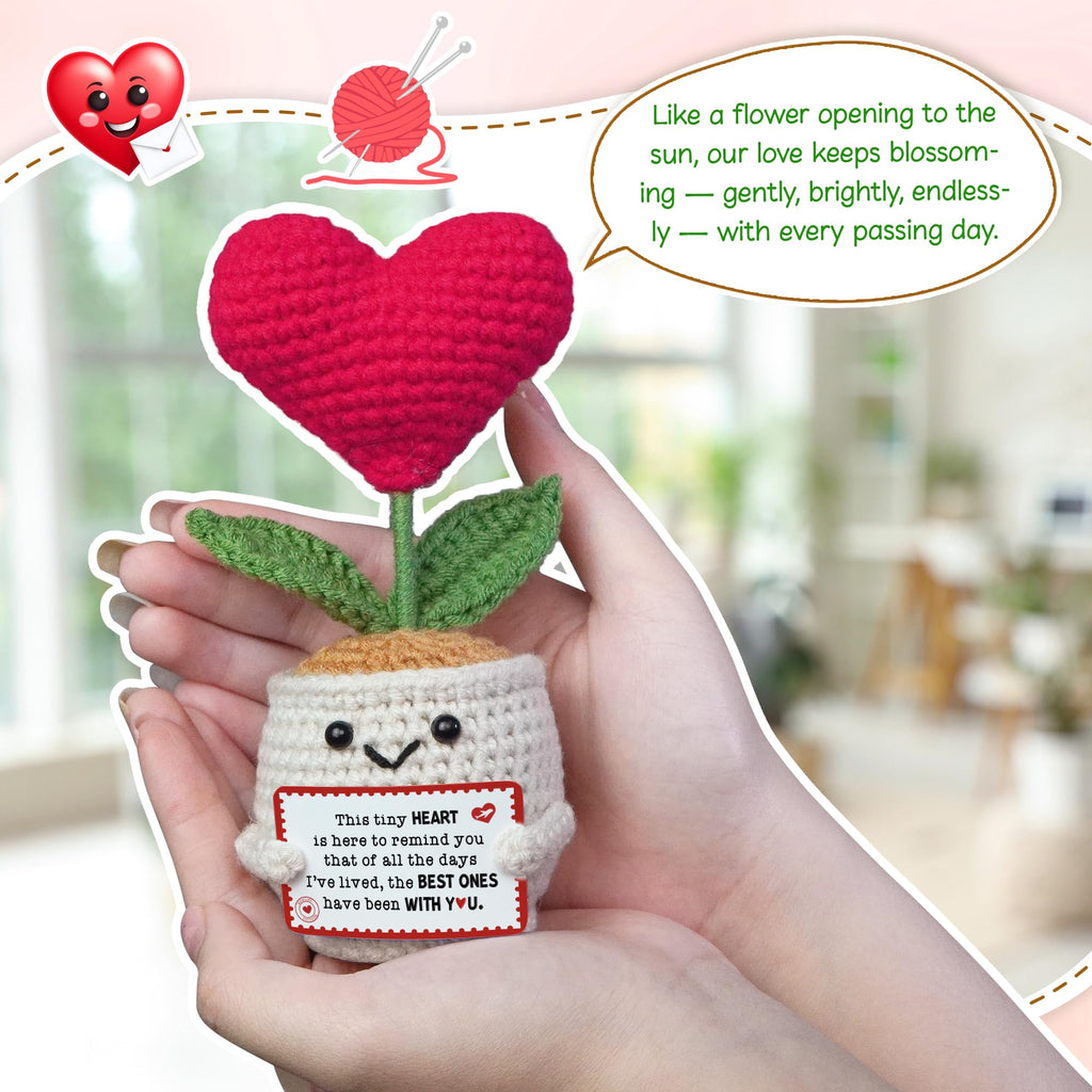 OASSIE Anniversary Couple Gifts for Women Men - Positive Penguin Couple Crochet with Card - Mothers Day Birthday Anniversary Wedding Gifts for Wife Husband Him Her Couples Boyfriend Girlfriend