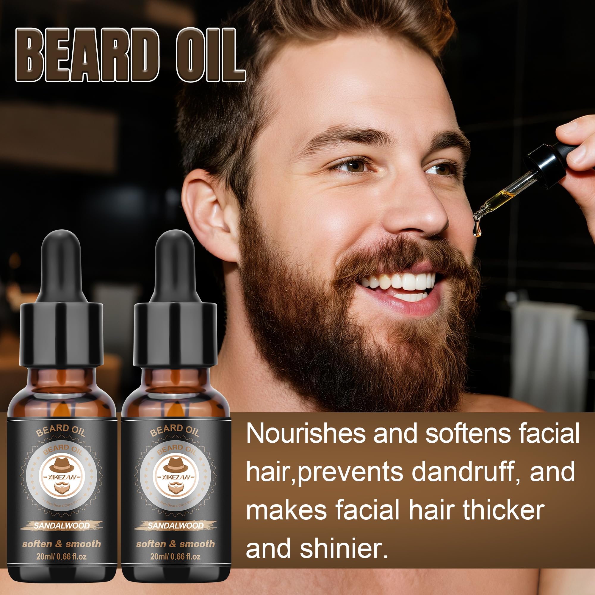 XIKEZAN Fathers Day Gifts for Dad Husband,Beard Kit for Men Grooming & Care w/Beard Conditioner, Wash,Oil,Balm,Birthday Valentines Easter Gifts for Mens Him Boyfriend Christmas Stocking Stuffers