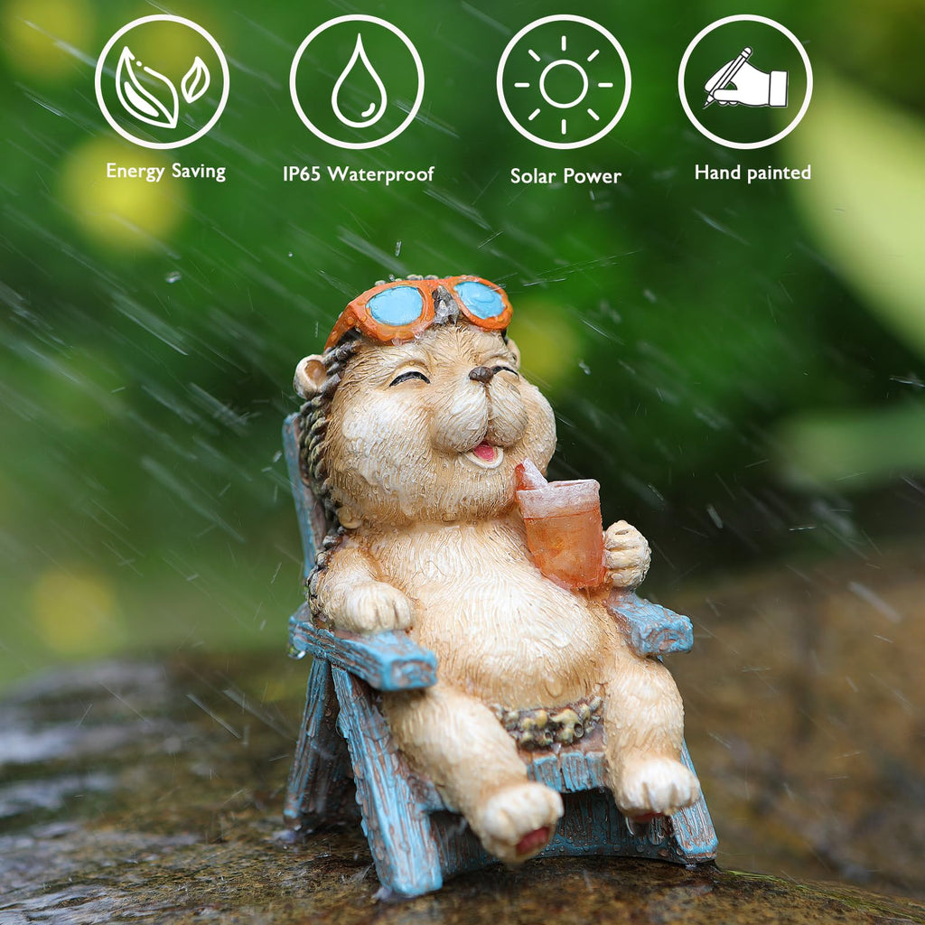 FOXMIS Miniature Frog Garden Statue Mom Dad Gifts Home Decorations Fairy Garden Accessories Outdoor Lights Solar Garden Frog Decor Art Housewarming Gift for Patio,Yard,Lawn Ornament,3.89"x2.36"x3.93