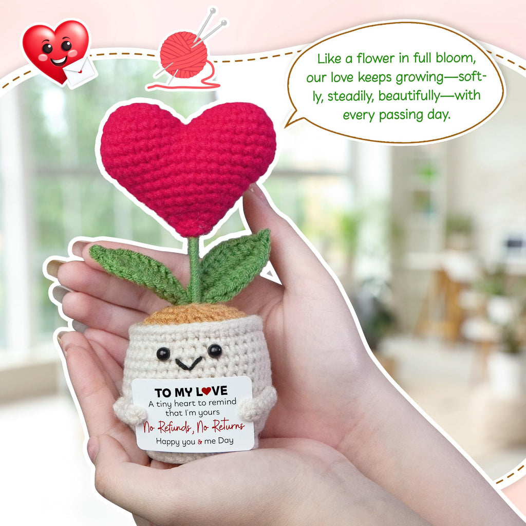 OASSIE Anniversary Couple Gifts for Women Men - Positive Penguin Couple Crochet with Card - Mothers Day Birthday Anniversary Wedding Gifts for Wife Husband Him Her Couples Boyfriend Girlfriend