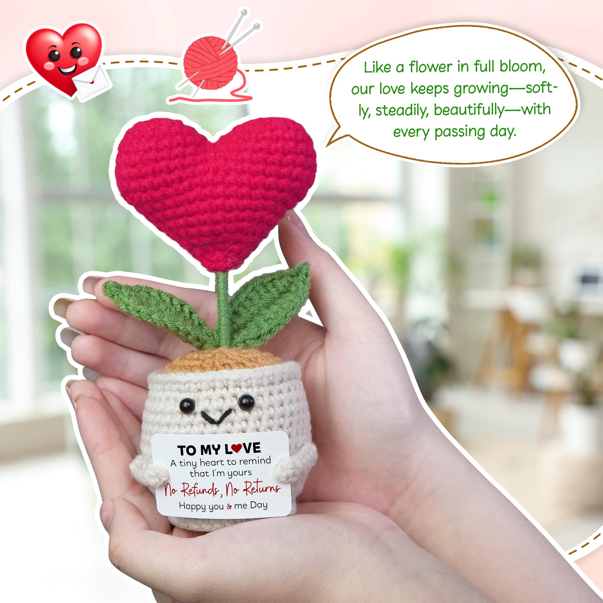 OASSIE Anniversary Couple Gifts for Women Men - Positive Penguin Couple Crochet with Card - Mothers Day Birthday Anniversary Wedding Gifts for Wife Husband Him Her Couples Boyfriend Girlfriend