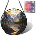 Birthday Gifts for Women - Beach Shell Faux Stained Glass Window Hanging Sun Catcher for Door Garden Acrylic Ocean Decor Mother's Day Christmas for Mom Men Nana Grandma Sisters 6.3"
