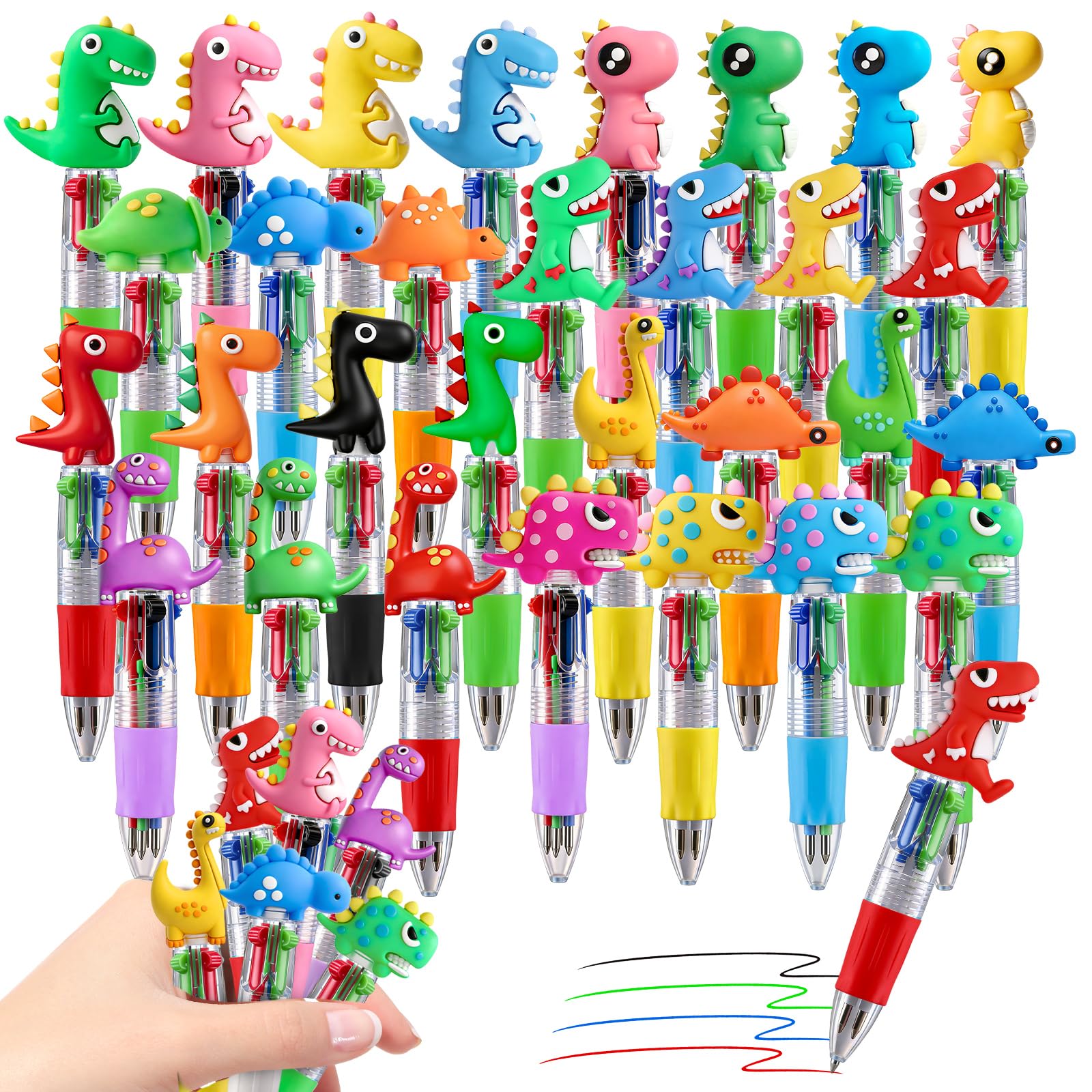 CZWZ 20Pcs Mini Multicolor Pens in One 4-in-1 Cute Pens Bulk for Kids, Fun Kawaii Ballpoint Pens for Birthdays and Children's Party Favors Gifts Teacher School Supplies