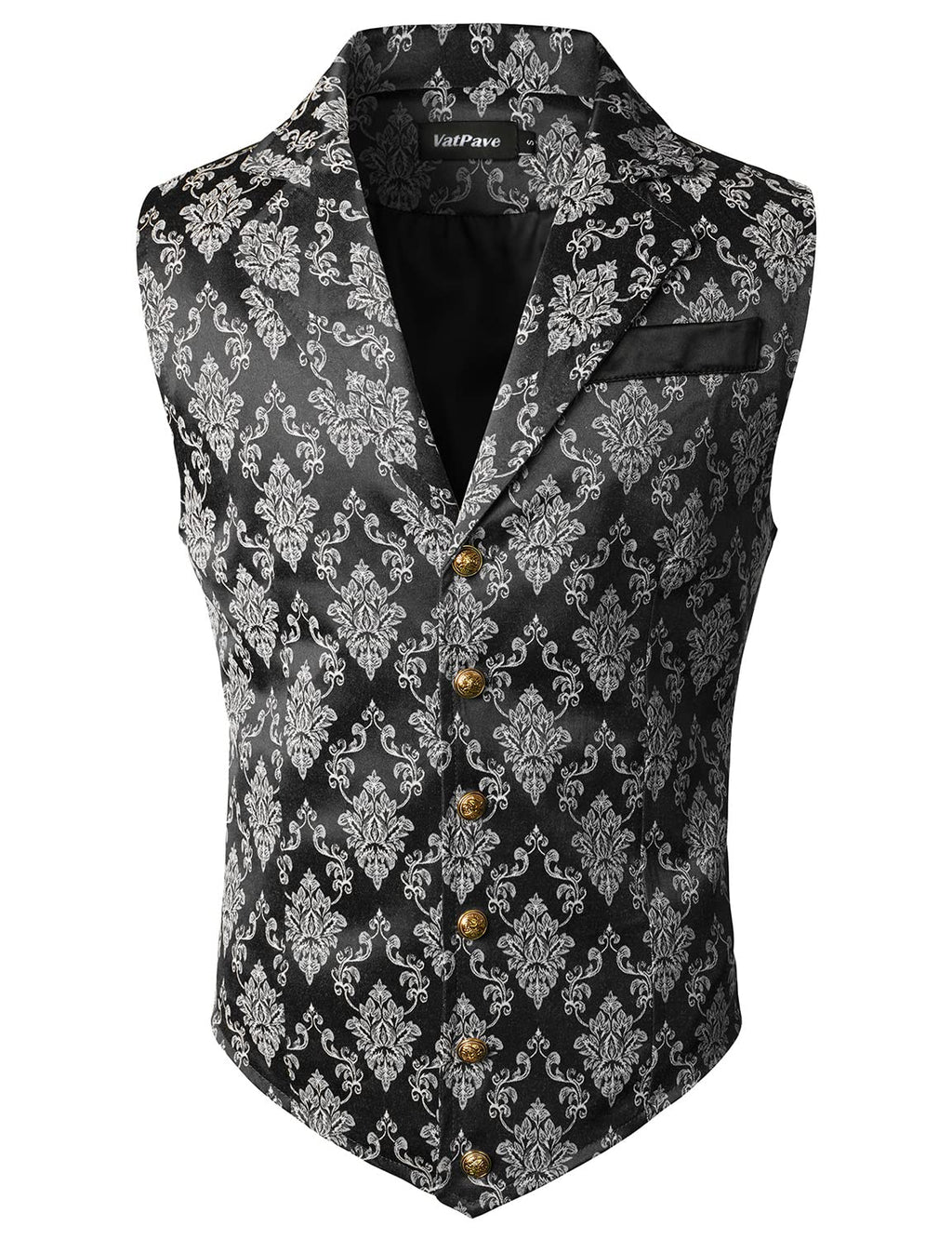 VATPAVE Mens Victorian Suit Vest Steampunk Gothic Waistcoat