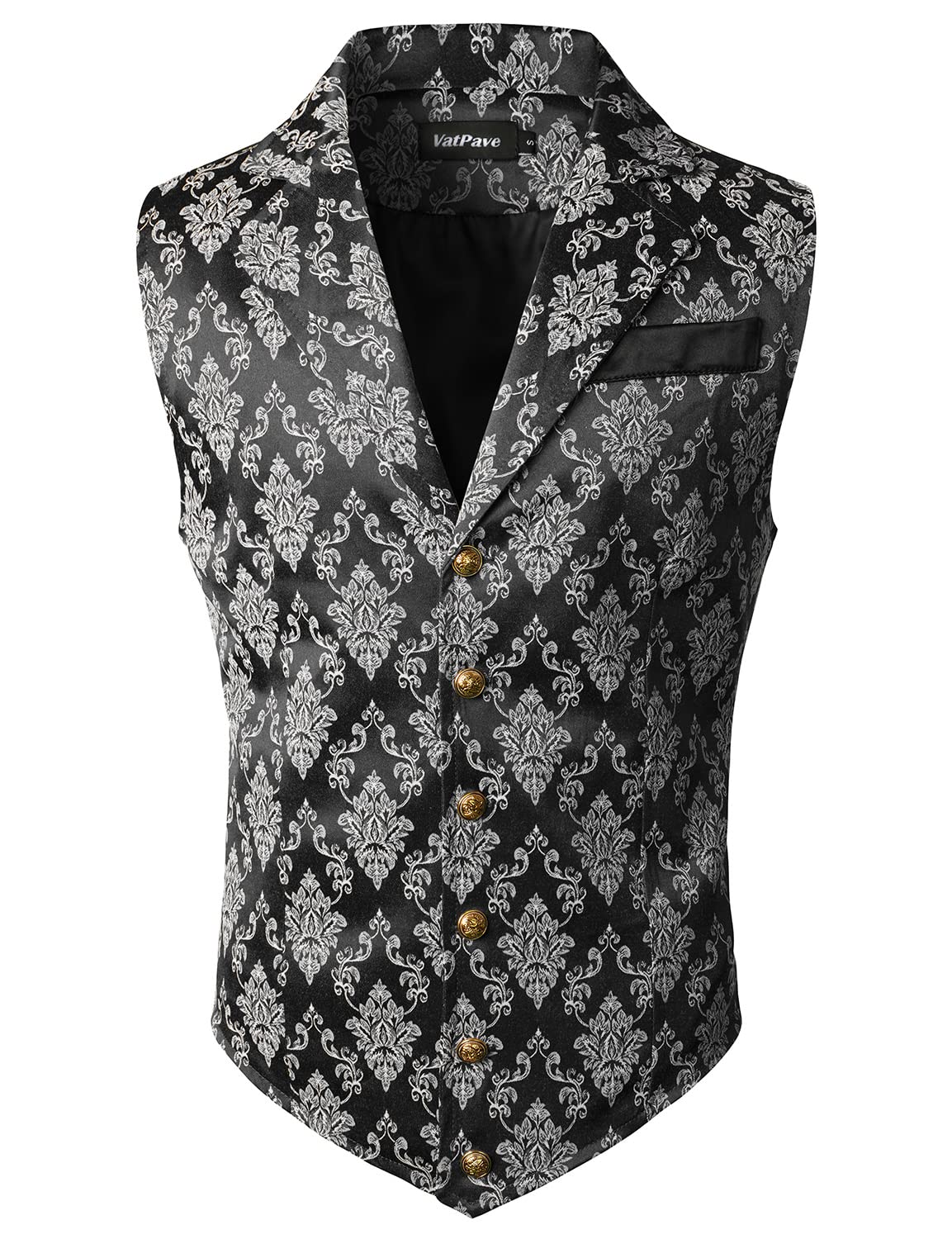 VATPAVE Mens Victorian Suit Vest Steampunk Gothic Waistcoat