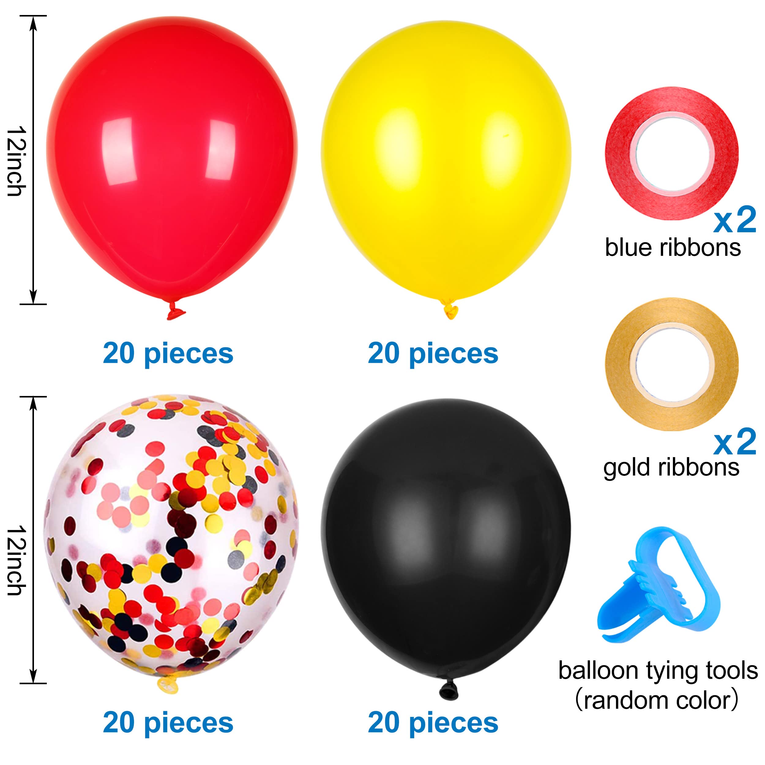 JOYYPOP 80 PCS Red White and Blue Balloons 12 Inch Patriotic Balloons with Confetti Balloons for 4th of July Decorations Independence Day 250 Anniversary Birthday Party Supplies