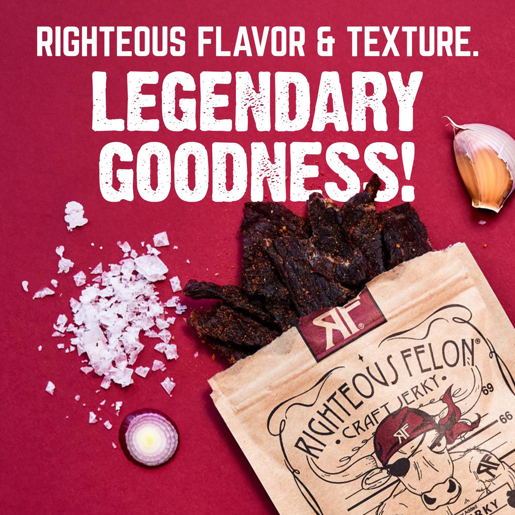 Righteous Felon Beef Jerky & Meat Sticks Variety Pack - Father's Day Jerky Sampler for Dad - Gluten Free Beef Jerky Snack Packs - High Protein, Keto, Low Sugar - Gifts for Men - 11 Pack Sampler