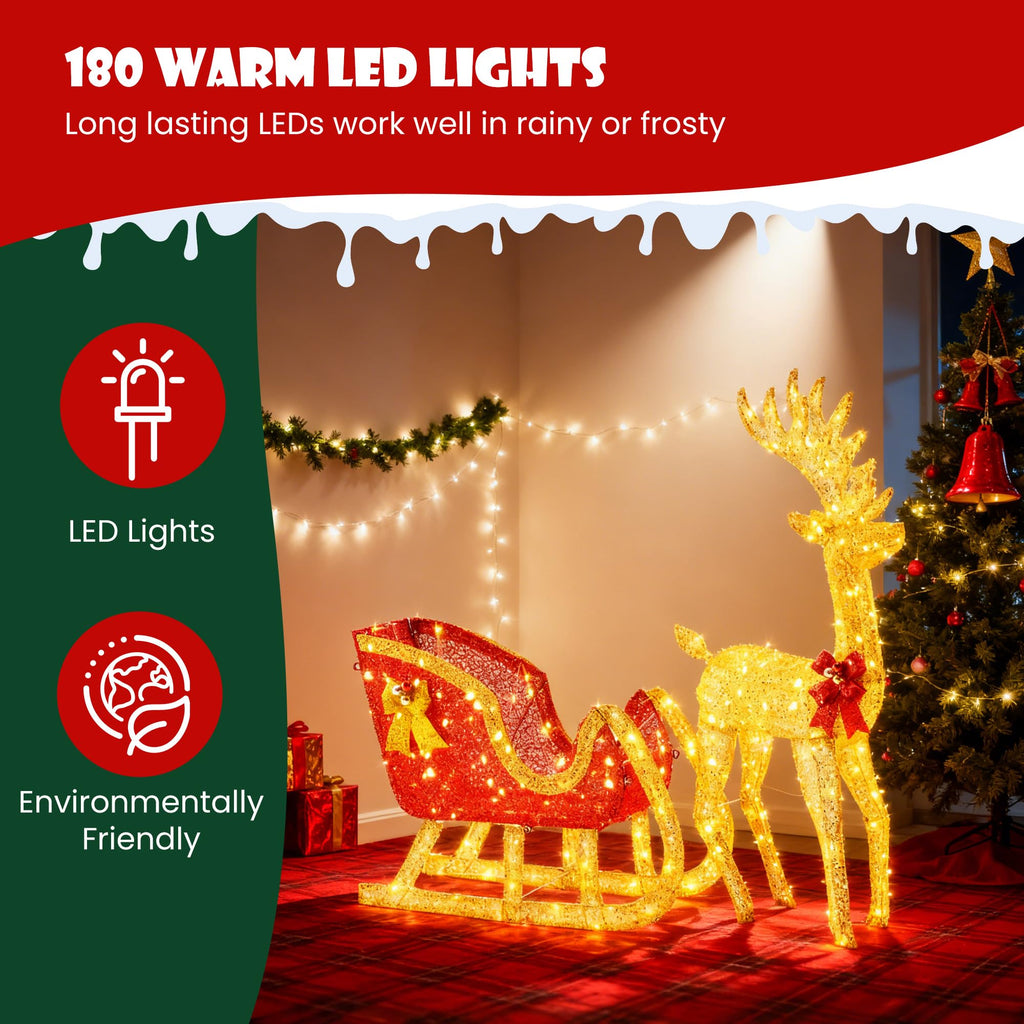 DUMOS 2-Piece Lighted Penguin Family Lovely Outdoor Christmas Decoration, Pop up Holiday Decor with 150 LED Lights for Yard, Garden, Storefront, White&Blue