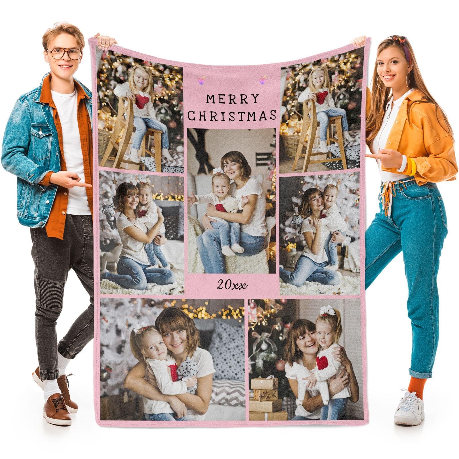 inkArts Custom Blanket Throws with Photos Text Personalized with Picture Customizable, Customize for Mom, Dad, Couple, Girlfriend, Boyfriend, Husband & Wife