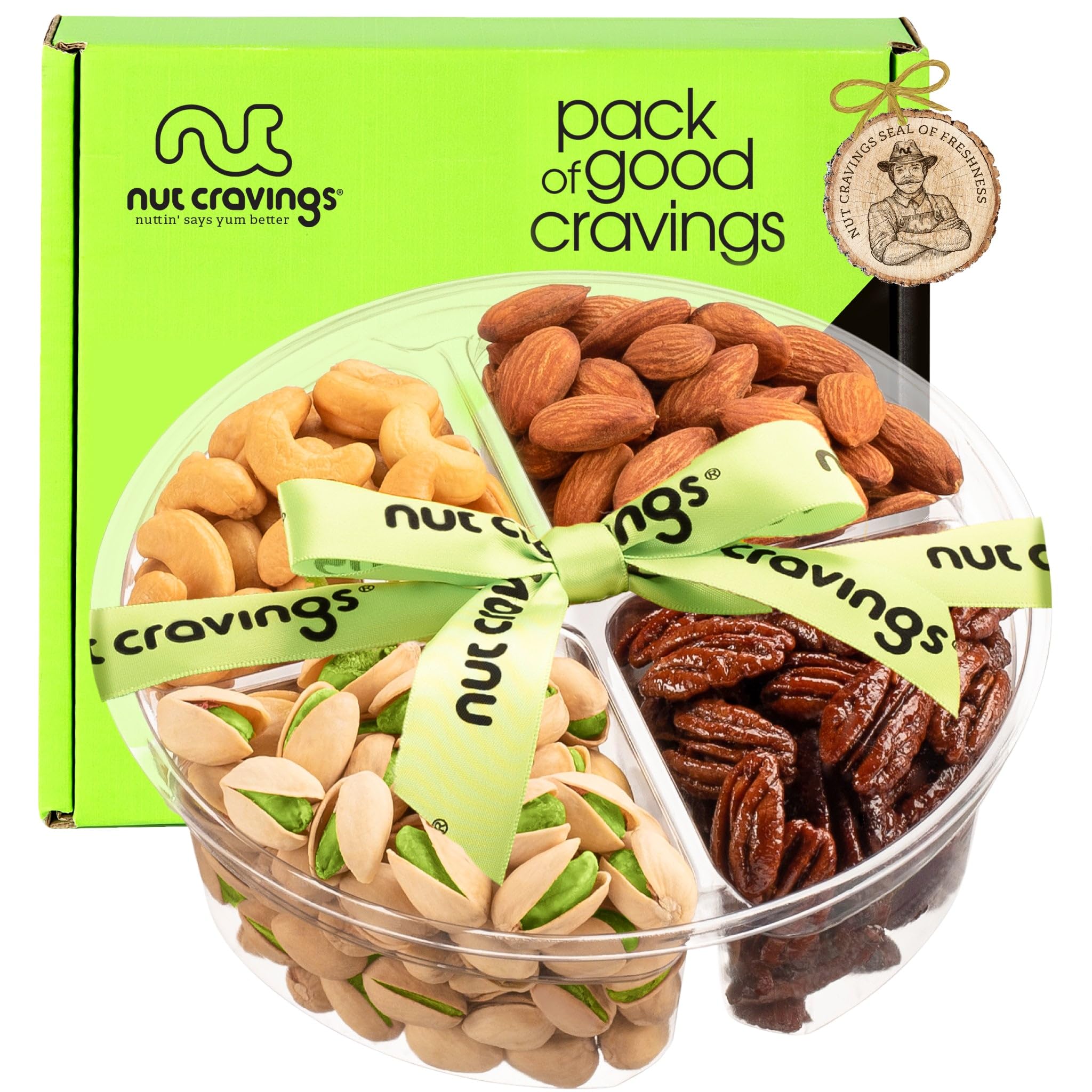 NUT CRAVINGS - Fathers Day Treats, Gift For Dad, Mixed Nuts Heart Shaped Gift Basket, Love in A Box (6 Assortments, 2 LB) Romantic Food Arrangement, Healthy Snack Care Package, Food Assortments