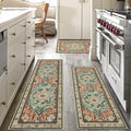 Yamaziot Christmas Kitchen Rugs Sets of 3, Non Slip Kitchen Mats for Floor with Rubber Backing, Holiday Christmas Snowflake Runner Rug Decor Home Decorations for Kitchen, Laundry Room, Hallway