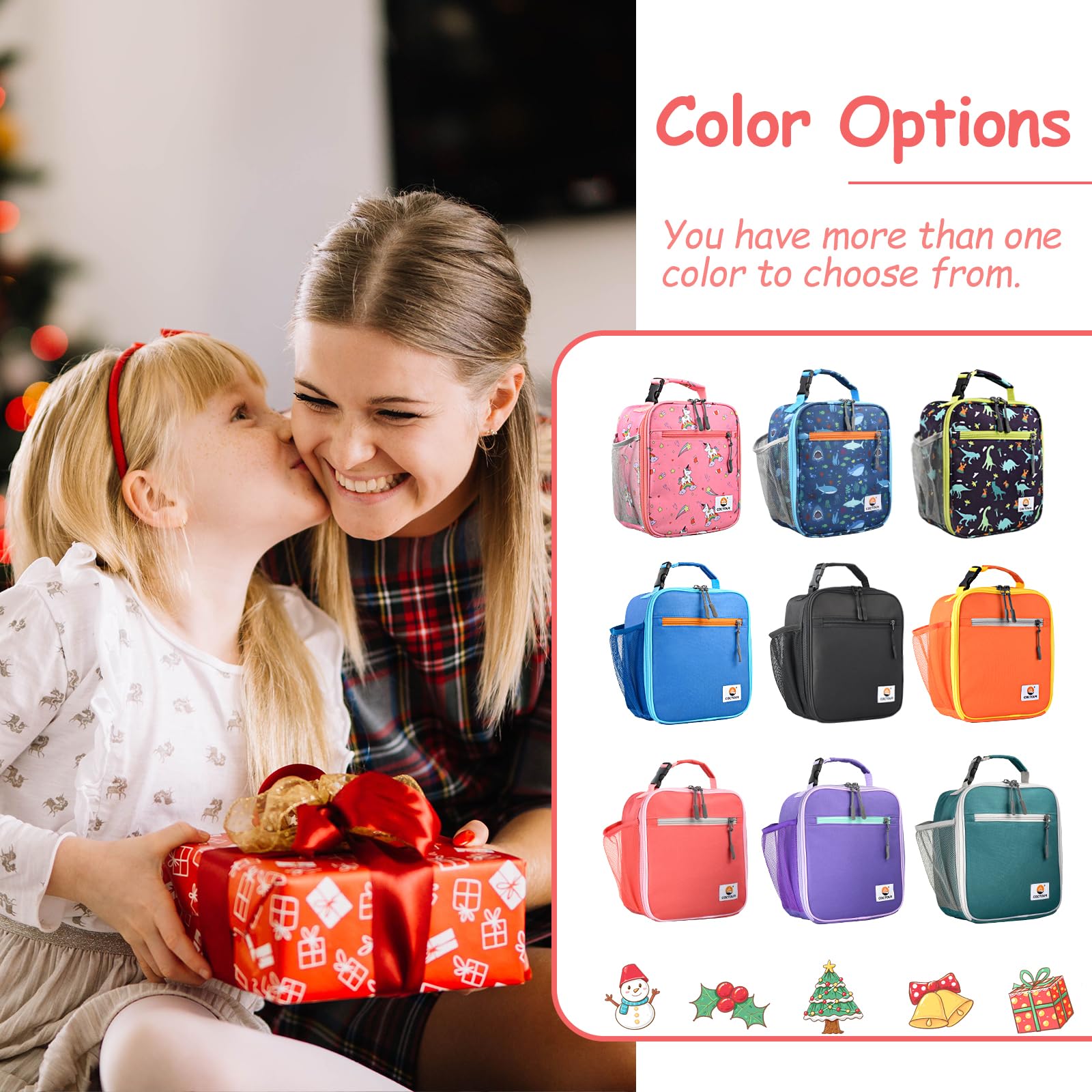 CaCTOUR Lunch Box Kids,Premium Insulated Lunchbox for Girls Boys,Soft Mini Cooler Bag Back to School Thermal Reusable Lunch Bag for Work School Picnic (Blue)