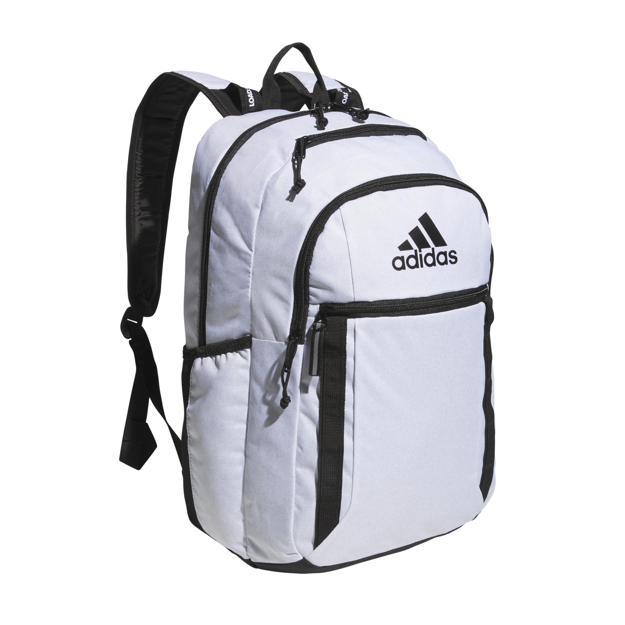 adidas Excel 7 School Backpack for Laptop, Gym and Travel, 34L, Twill White/Black/7.5, OSFA