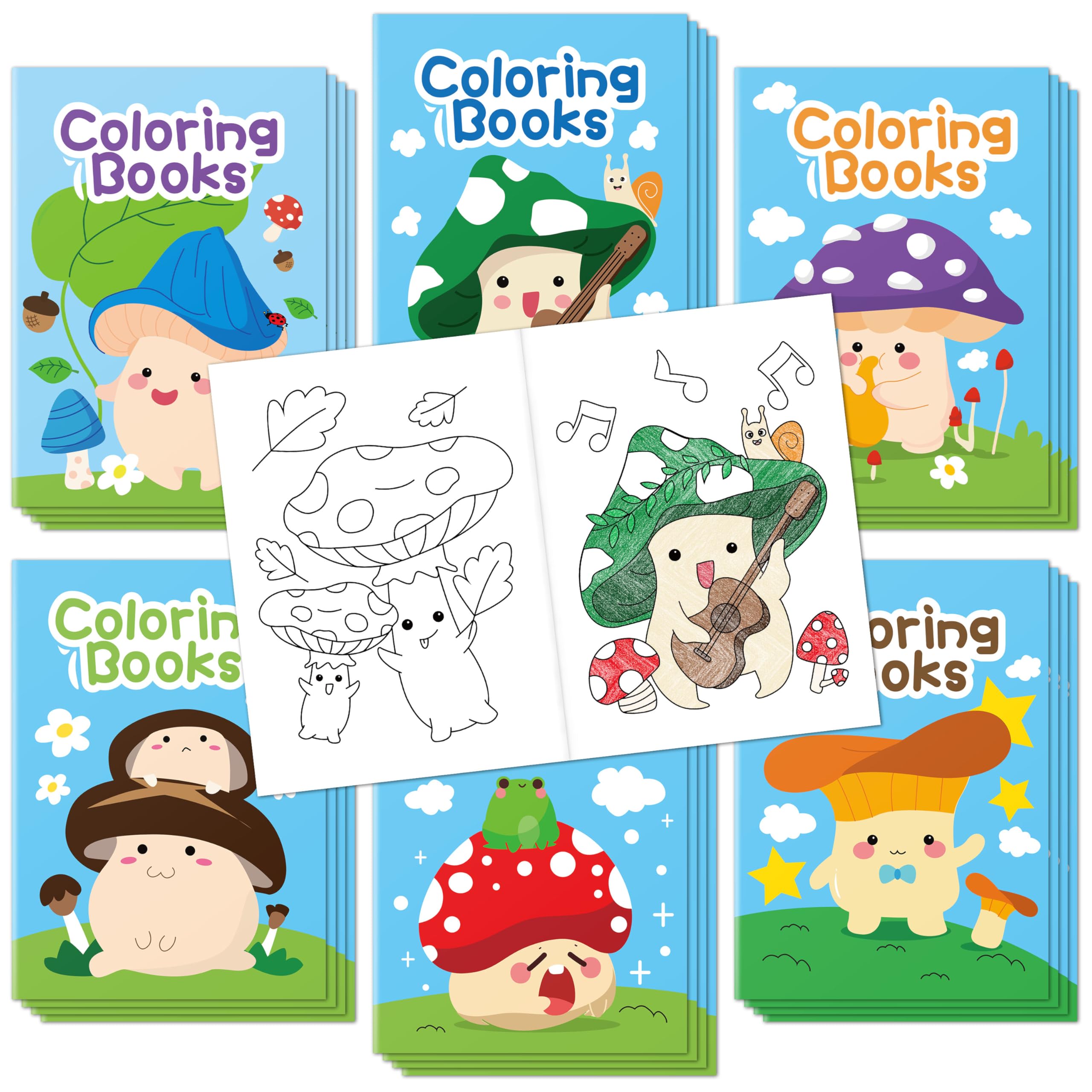 JAPBOR Fall Scarecrow Coloring Books - 24PCS Mini Autumn Scarecrows Color Book Bulk for Kids Party Favors, Thanksgiving Rustic Small Colouring Pages for Birthday Gifts Class Drawing Painting Game
