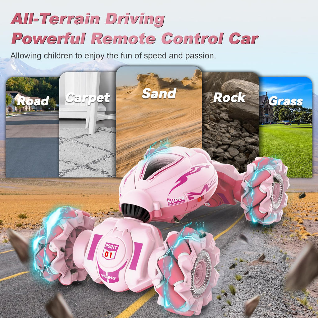 Fosgoit Gesture Sensing RC Stunt Car - Toys for 6-12 Years Old Boys Girls, 4WD Remote Control Car, Hand Controlled Car with Lights Music, Cool Birthday Gifts for Kids Age 6 7 8 9 10 11 12 Years Old