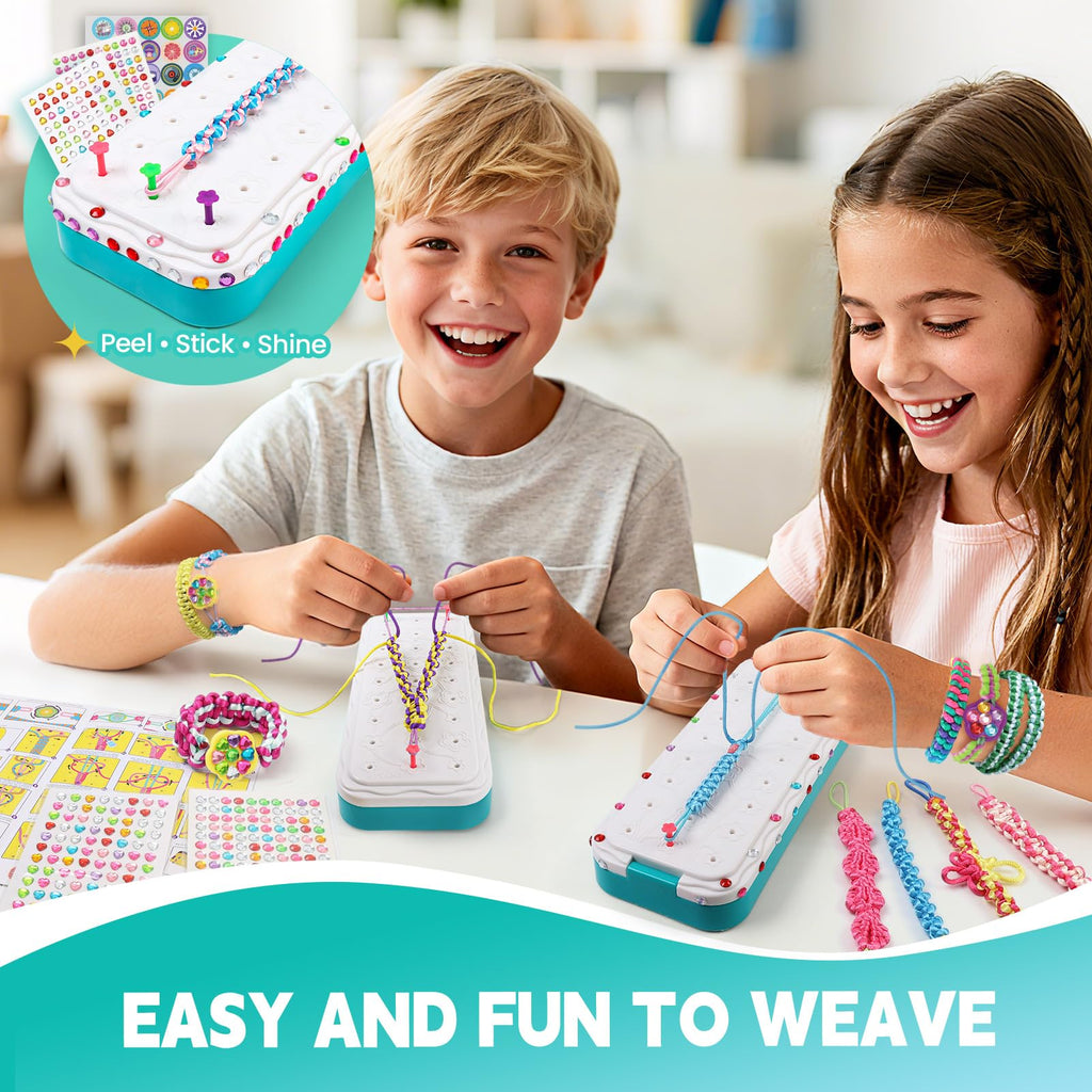 DDAI Arts and Crafts for Kids Age 8-12 Friendship Bracelet Making Kit for Girls - Best Birthday Gifts Ideas for Girl 7 9 10 11 Year Old - Popular Bracelets String Maker Toys Set