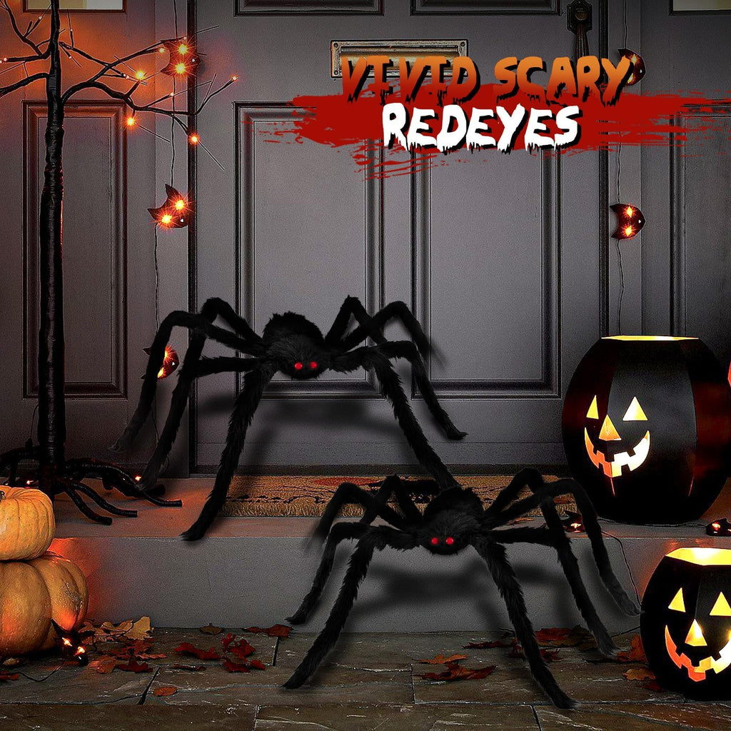 Giant Spider 6.6 Ft, 78" Halloween Decorations Fake Halloween Decor Spiders Large, Furry Spiders for Outdoor Indoor Yard Home Costumes Party House Décor, 1 Pack