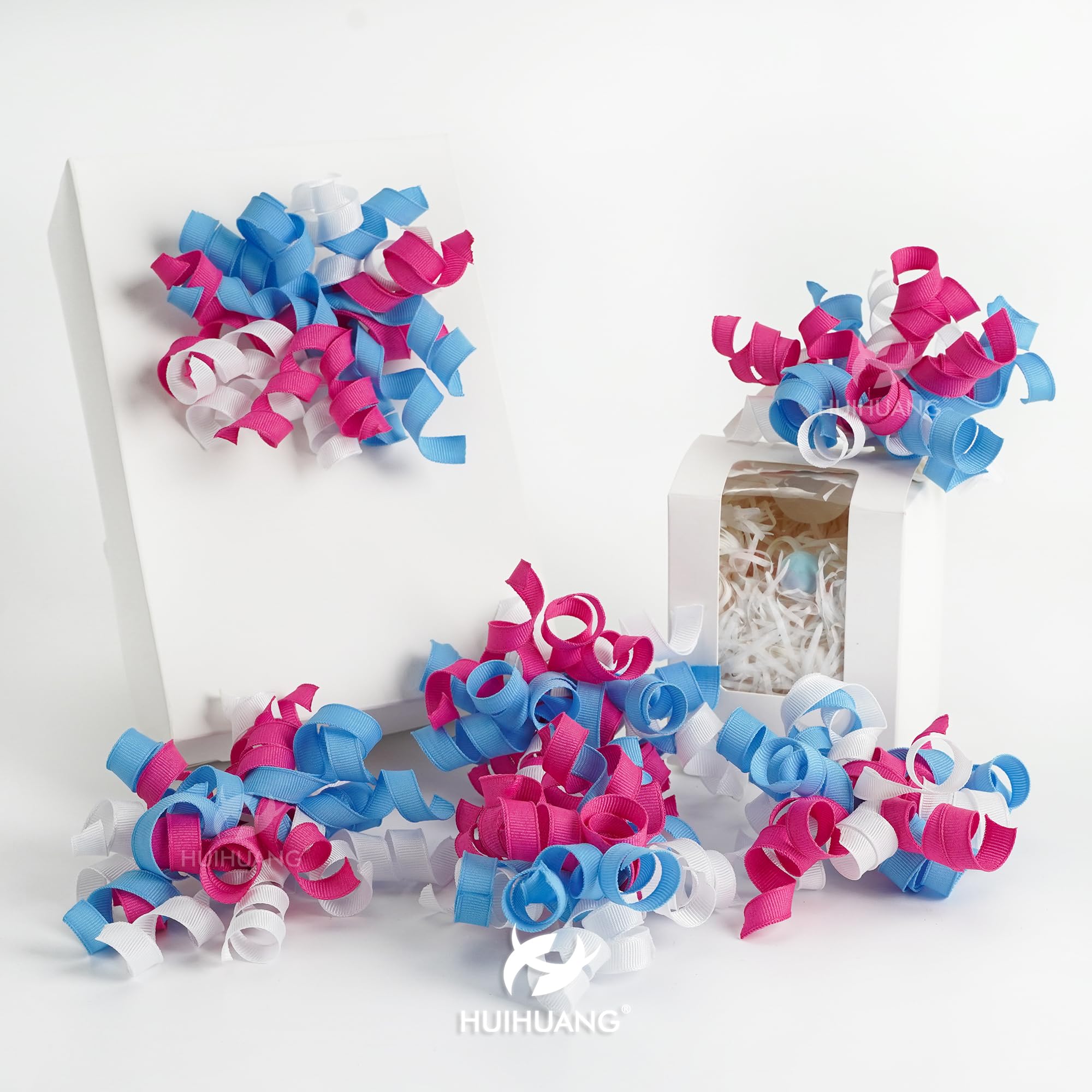 HUIHUANG Green Curly Gift Bows Self Adhesive Sage Green Burst Gift Bow for Gift Wrapping, Birthday, Wedding Baby Shower Party Favors, Wine Bottle, Treat Bags- 6 Counts