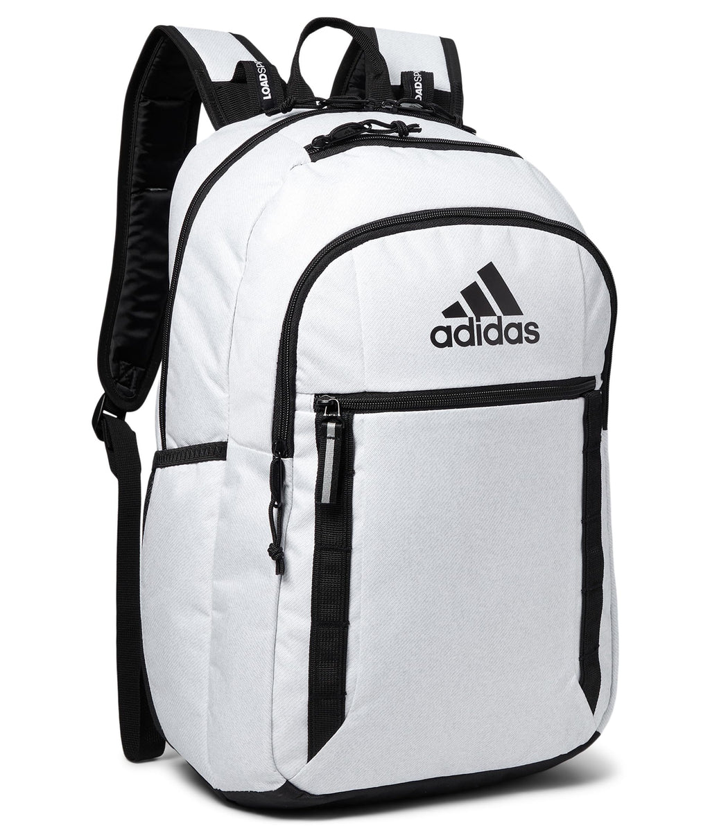 adidas Excel 7 School Backpack for Laptop, Gym and Travel, 34L, Twill White/Black/7.5, OSFA