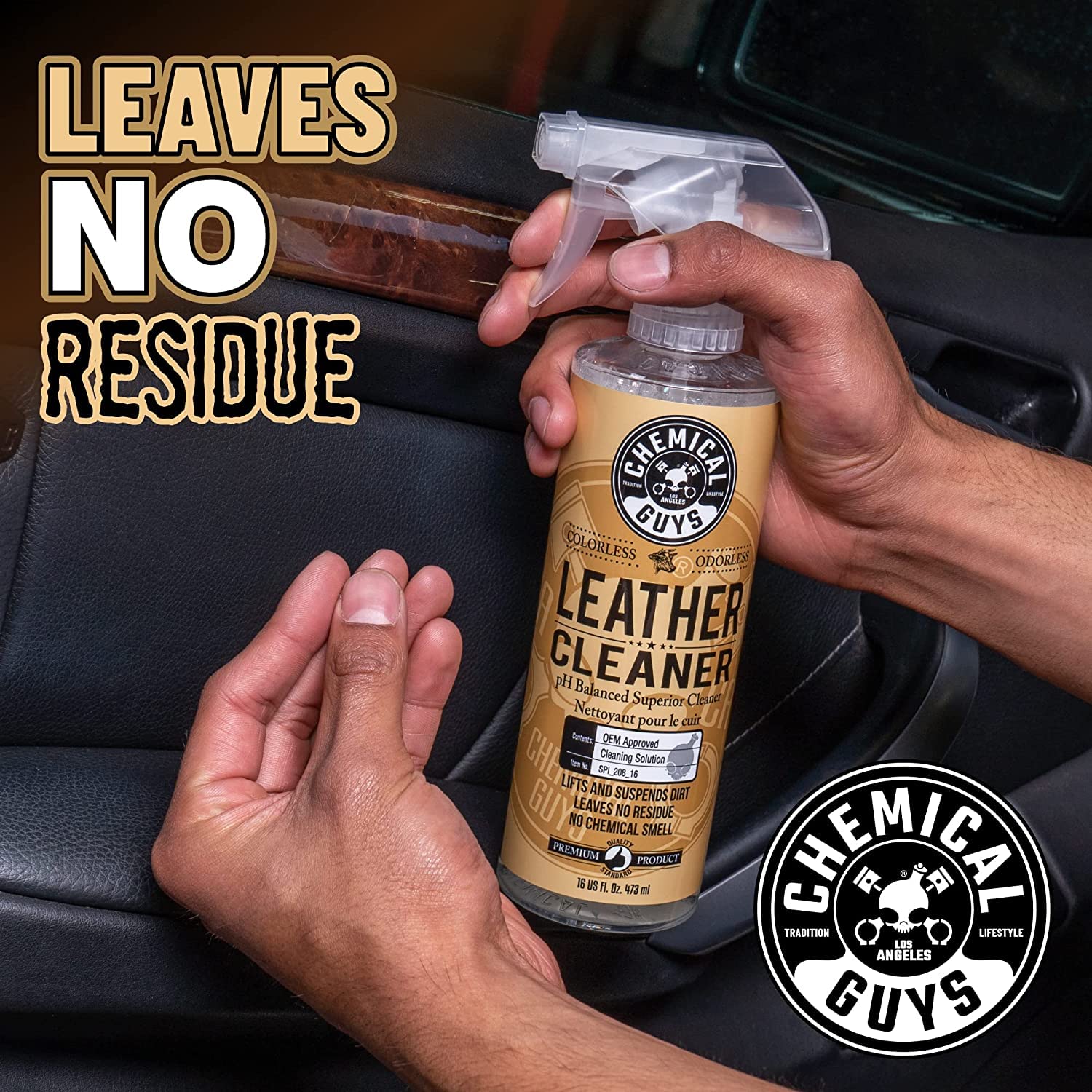 Chemical Guys Leather Cleaner and Conditioner Kit - Car Cleaner and Conditioner, Safely Cleans & Conditions Leather Car Interiors, Furniture, Shoes, Boots, Bags, Apparel & More, 2 Bottles (16 oz Each)