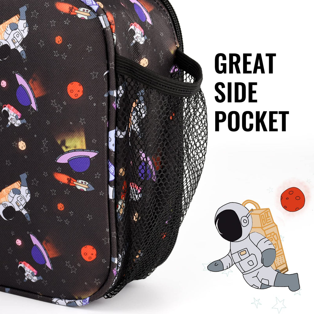 Genteen Lunch Box Kids, Insulated Lunch Bag Kids Boys Girls Back to School, Soft Lunch Box for Men Reusable Lunchbox for Office,Outdoor,School (Black)
