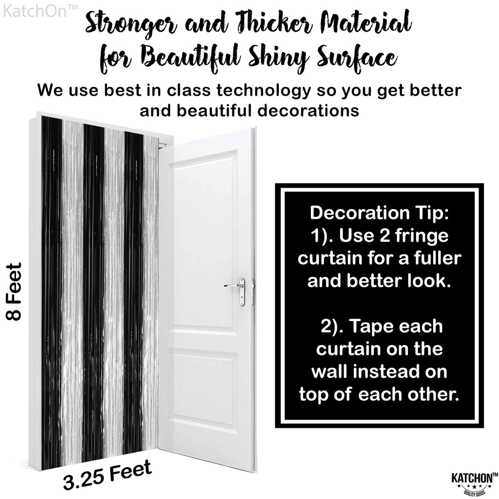 KatchOn, XtraLarge Gold Streamers Backdrop - 3.2x8 Feet, 2 Pcs | Gold Fringe Backdrop Curtain for Ramadan Decorations for Home, Casino, 50th Birthday Decoration | Graduation Decorations 2026
