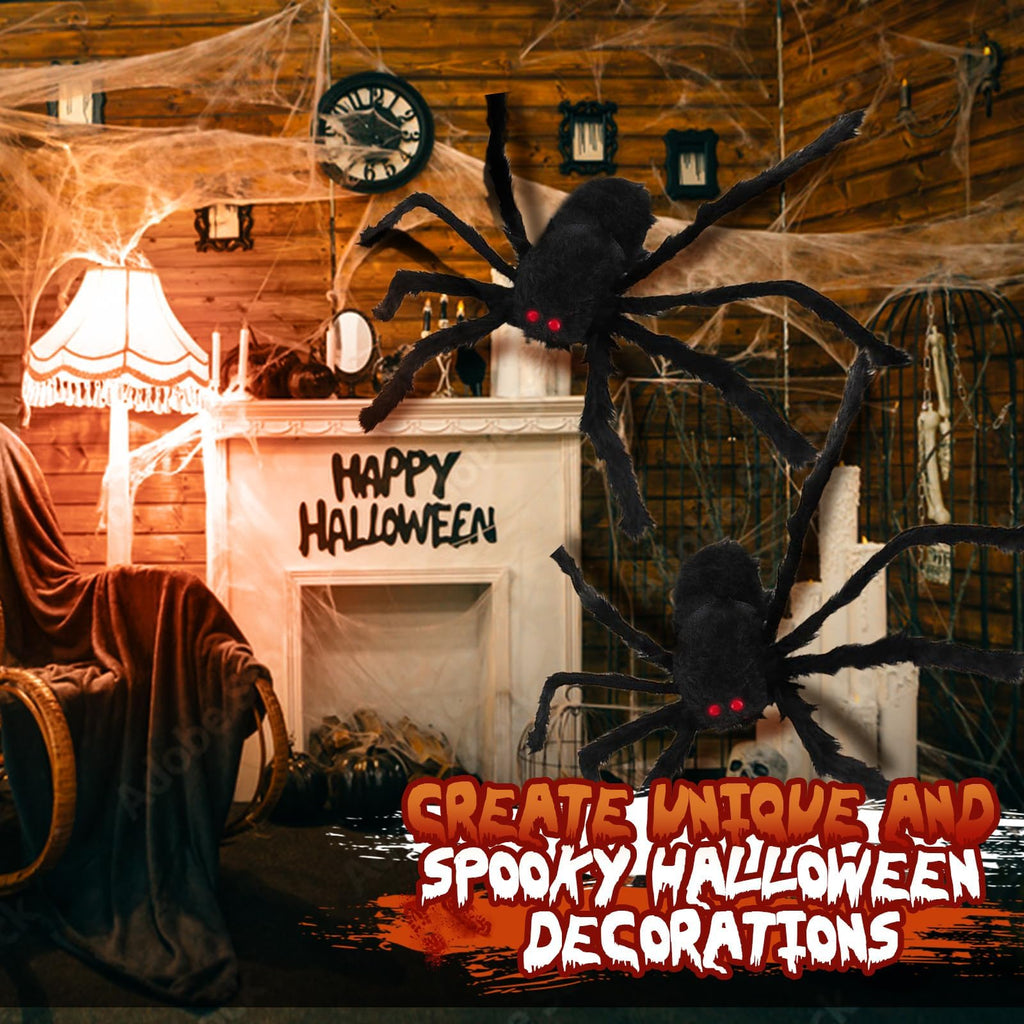 Giant Spider 6.6 Ft, 78" Halloween Decorations Fake Halloween Decor Spiders Large, Furry Spiders for Outdoor Indoor Yard Home Costumes Party House Décor, 1 Pack