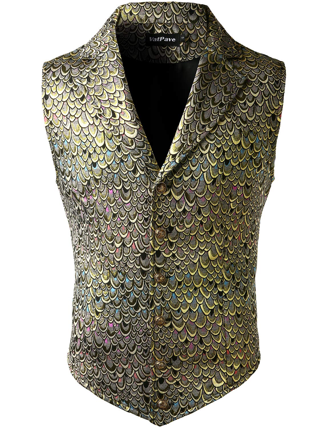 VATPAVE Mens Victorian Suit Vest Steampunk Gothic Waistcoat