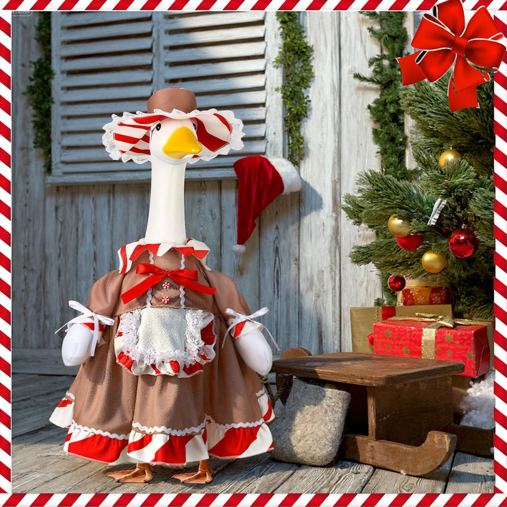 Suzile Fall Maple Porch Goose Outfit Autumn Goose Clothes for 23 Inch Cement or Plastic Geese Costume for Yard Lawn Outdoor Garden Patio Concrete Duck Statue Dress Thanksgiving Party Holiday Decor
