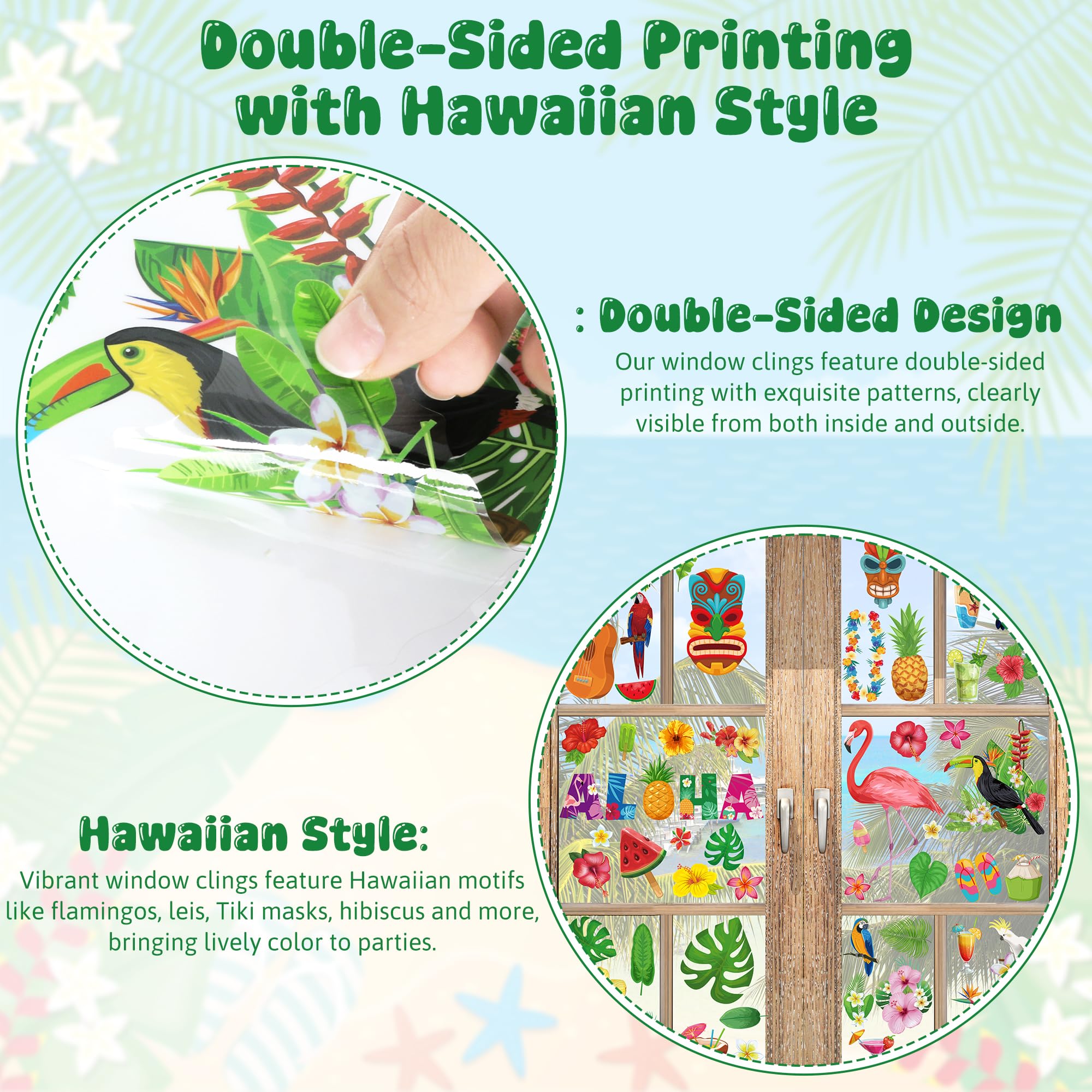 186PCS Christmas Decor, Christmas Window Clings, 9 Sheets Snowflake Window Stickers Decals with Santa Claus Snowman Reindeer, PVC Xmas Decorations Clings for Holiday Party Decorations Accessories