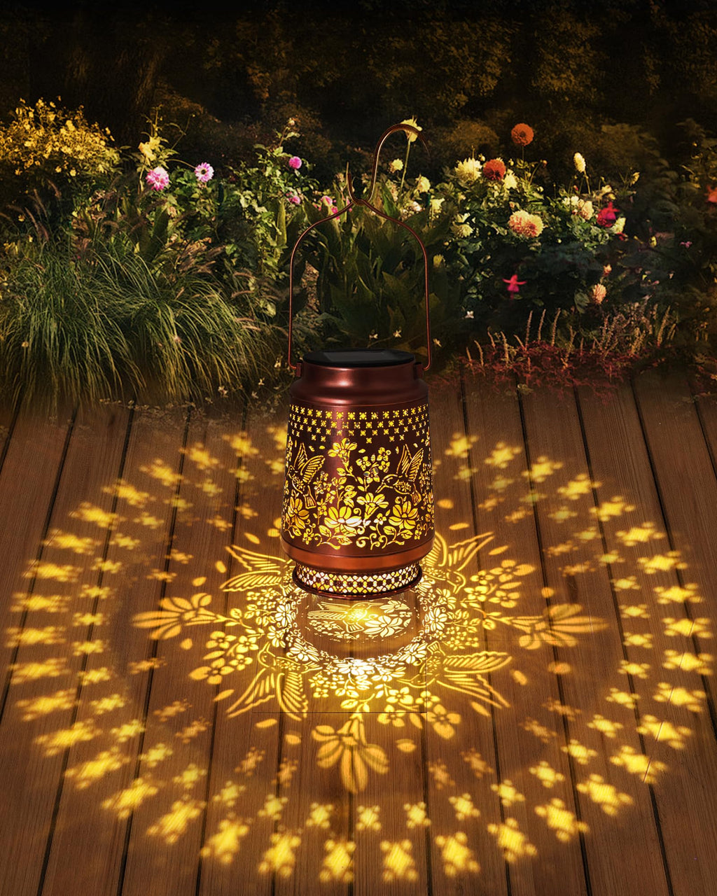 Solar Lanterns Outdoor Waterproof Hummingbird Elegant Garden Decor Birthday Gifts for Women Mom Grandma Sister Metal Hanging Solar Lights Outside Gardening Decorations for Backyard, Patio, Lawn, Porch