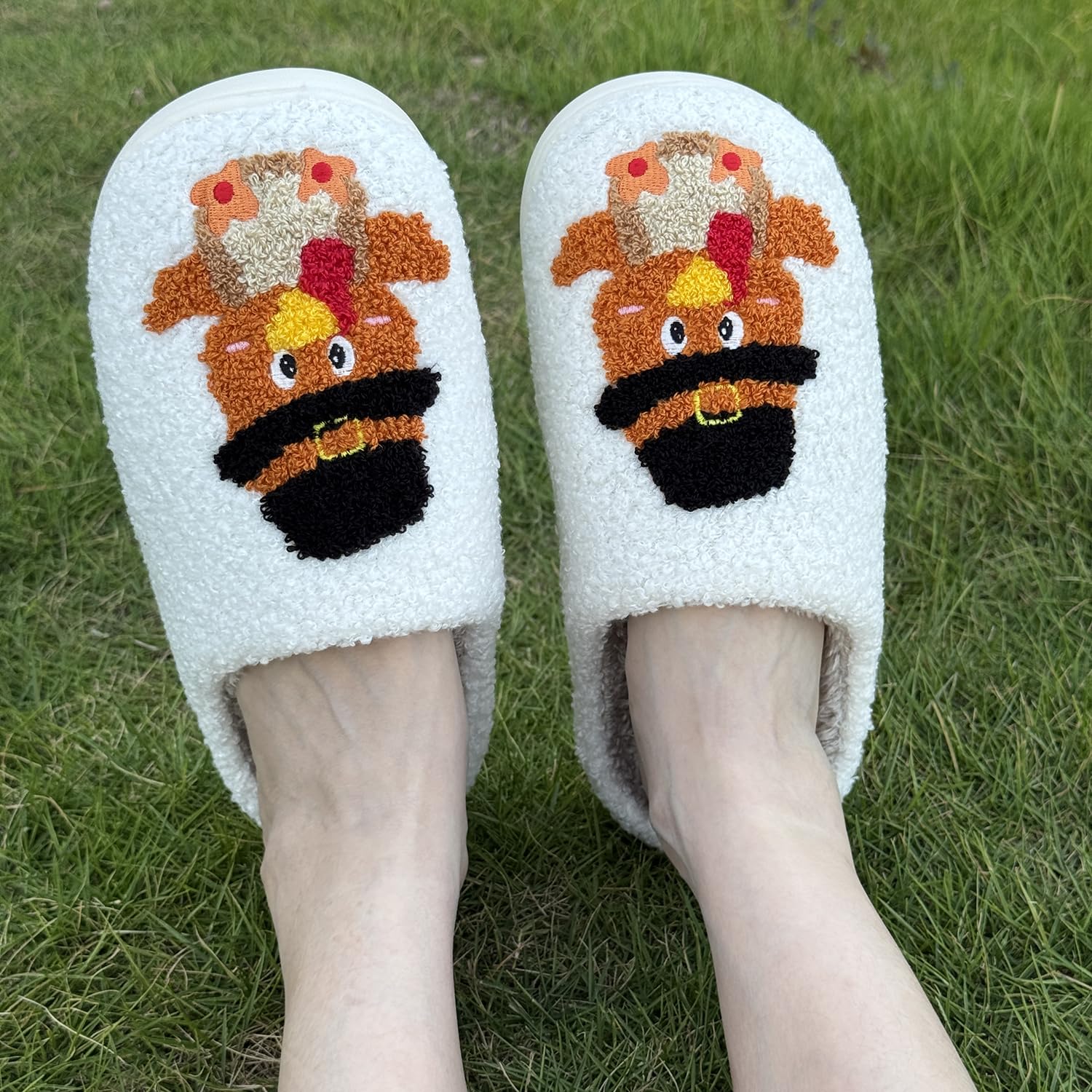 Cute Animal Slippers for Women Men Winter Fluffy Warm House Slippers Soft Plush Indoor outdoor Shoes