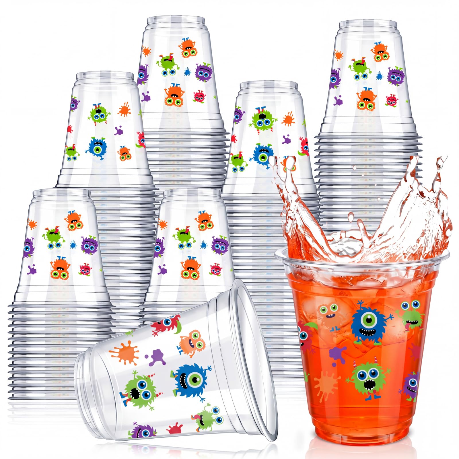 Uiifan 45 Pcs Fall Pumpkin Cups Bulk 16oz Fall Party Supplies Thanksgiving Disposable Plastic Drinking Cups Pumpkin Maple Leaf Decoration for Autumn Harvest Wedding Party Supplies