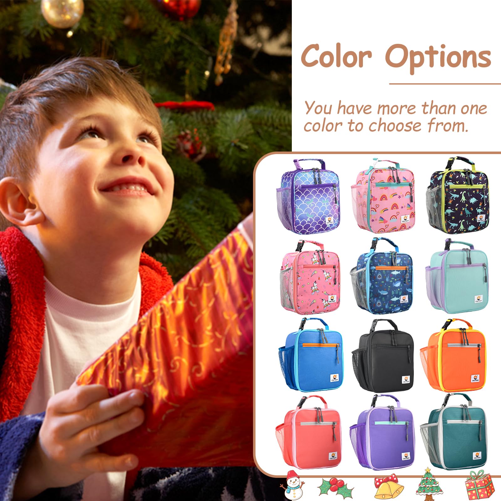 CaCTOUR Lunch Box Kids,Premium Insulated Lunchbox for Girls Boys,Soft Mini Cooler Bag Back to School Thermal Reusable Lunch Bag for Work School Picnic (Blue)