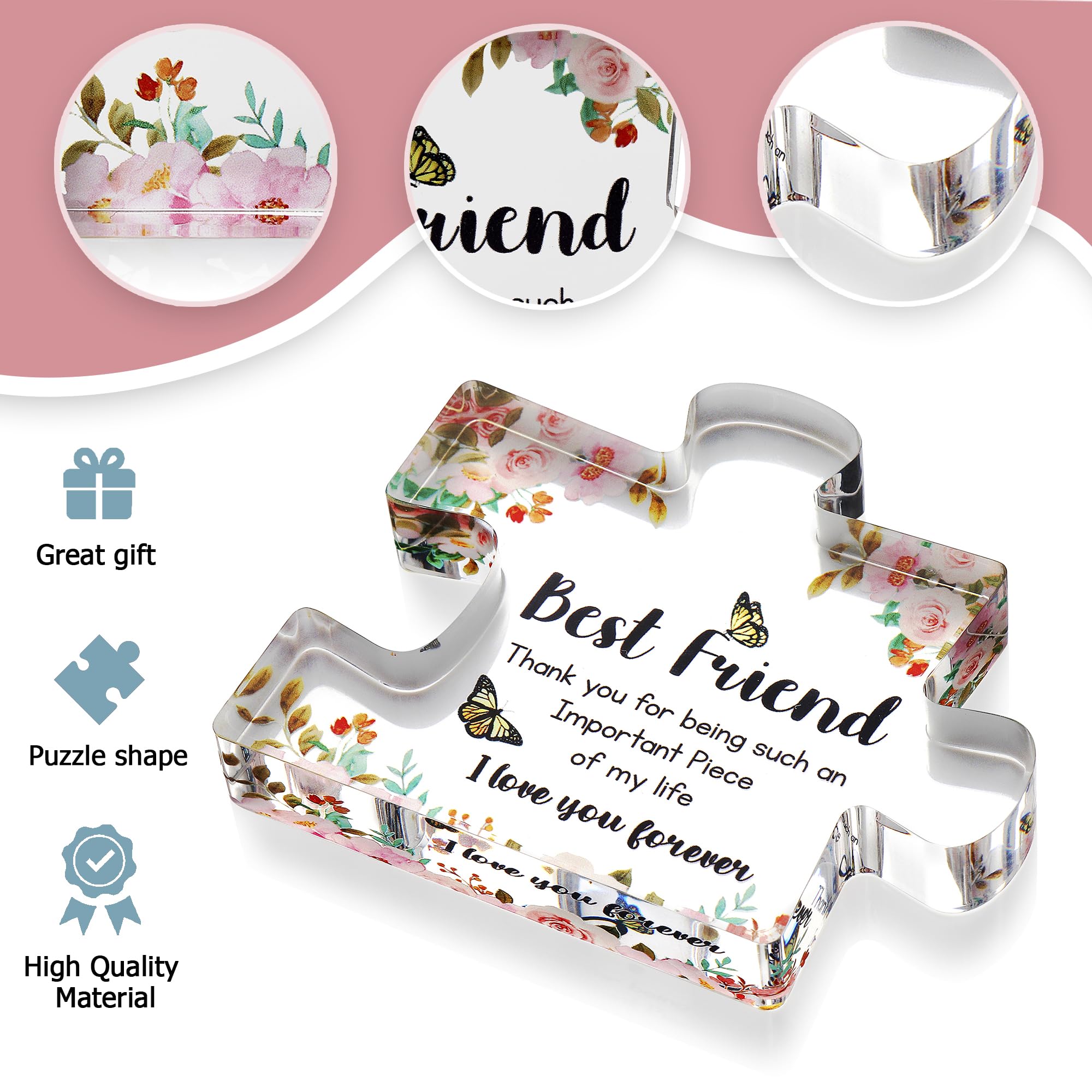 Engraved Acrylic Block Puzzle - Sentimental Gift for Her - Valentine's Day & Fiance Birthday Gift