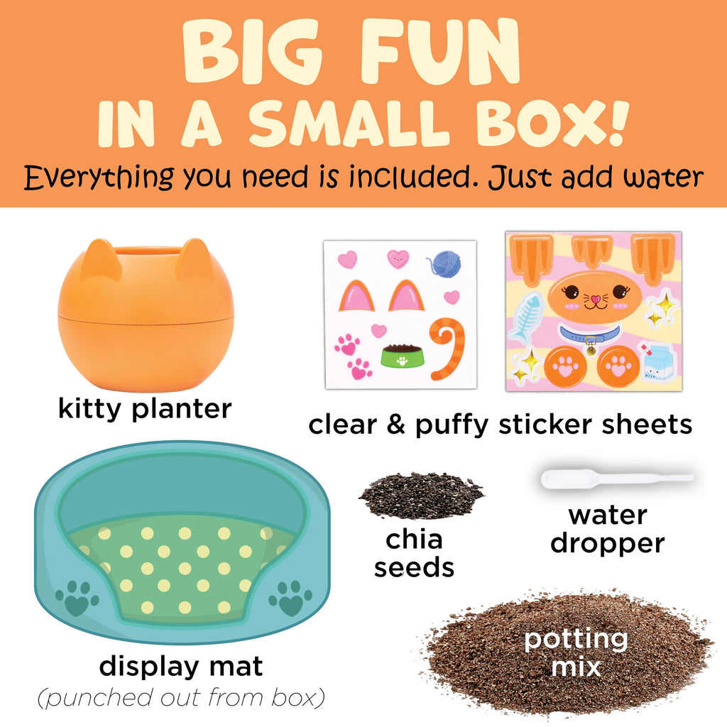 Creativity for Kids Plant-A-Pet: Kitty - Arts and Crafts for Kids, Mini Gifts for Girls and Screen Free Summer Fun for Kids, Chia Seed Plant Pet (Ages 6+)