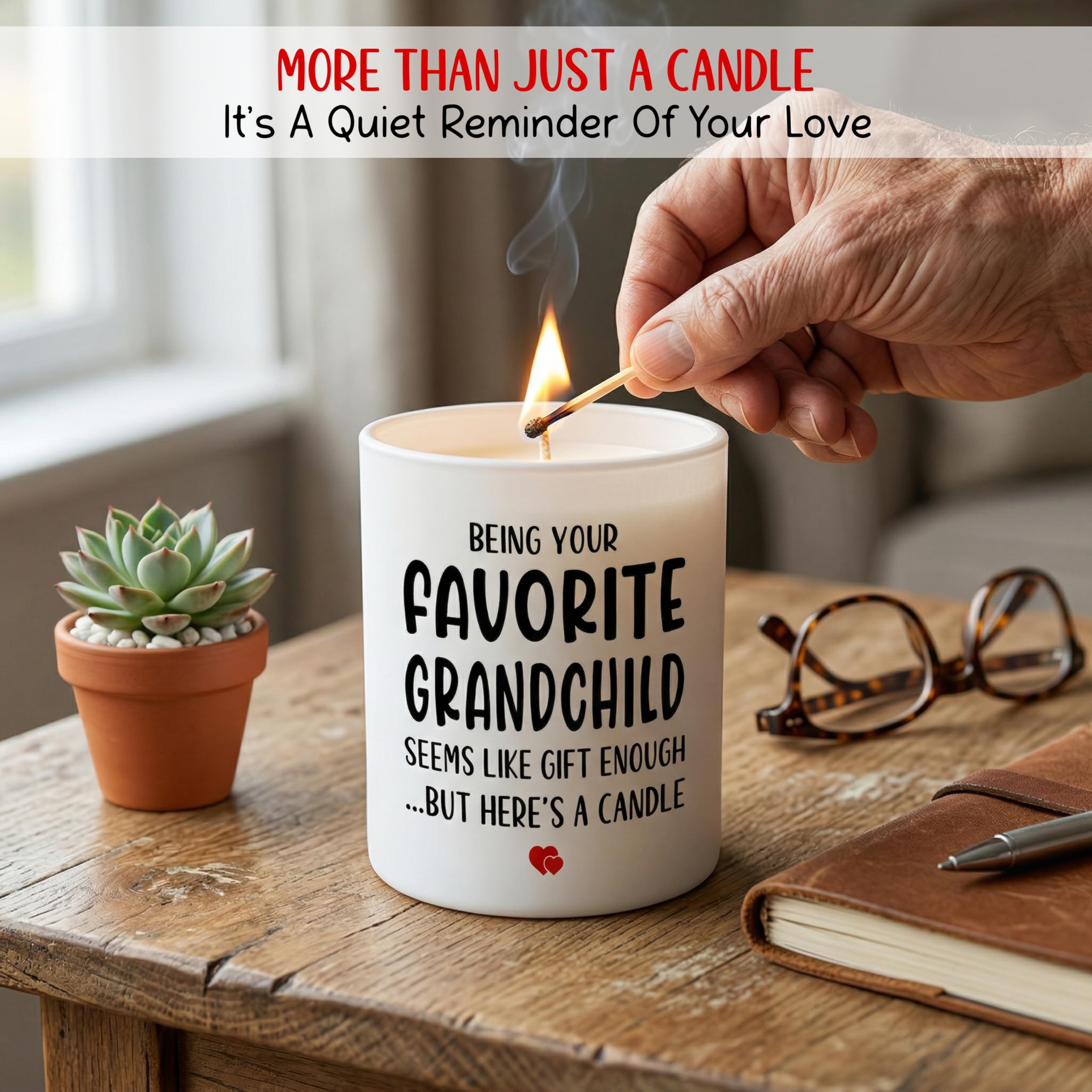 TEEZWONDER Mothers Day Gifts for Mom from Daughter Son - Favorite Child Vanilla Lavender Candle 10 oz - Dad Mom Birthday Gifts, Funny Gift for Grandma Grandpa, Scented Candles for Men Women
